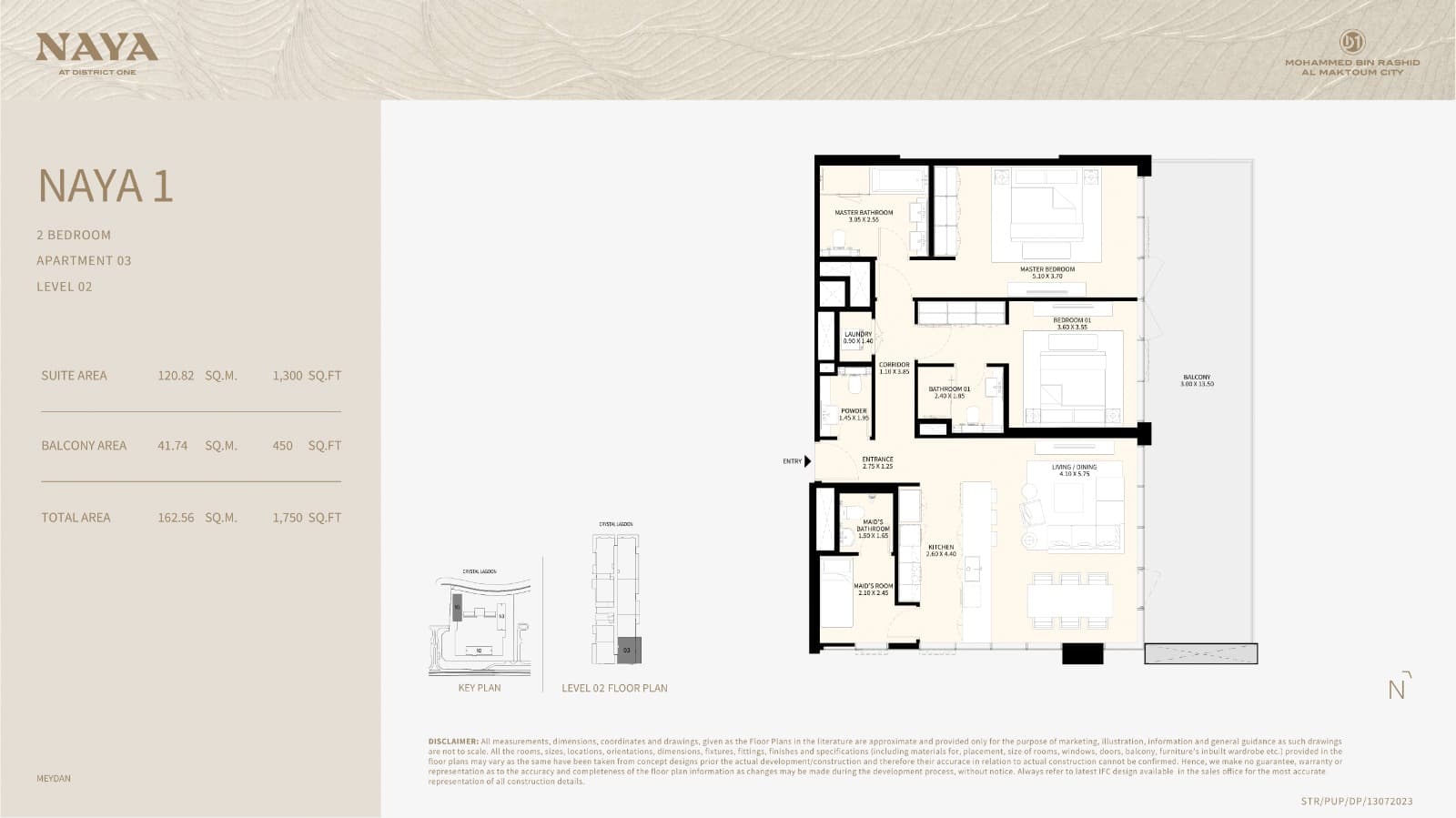 Naya at District One, 2-Bed Floor Plan, type: