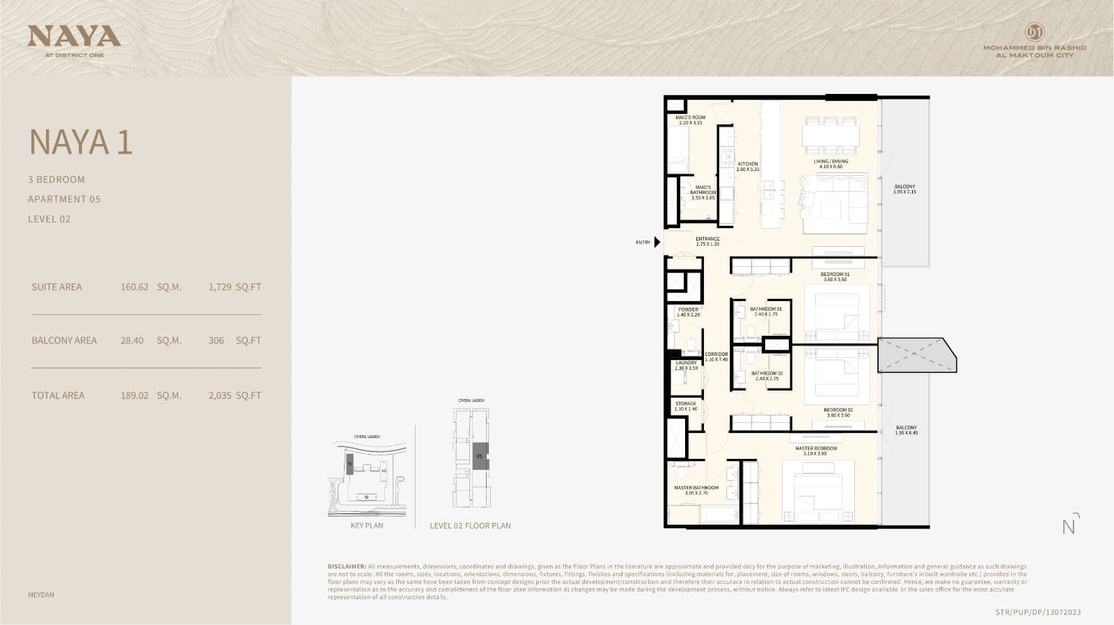Naya at District One, 3-Bed Floor Plan, type:
