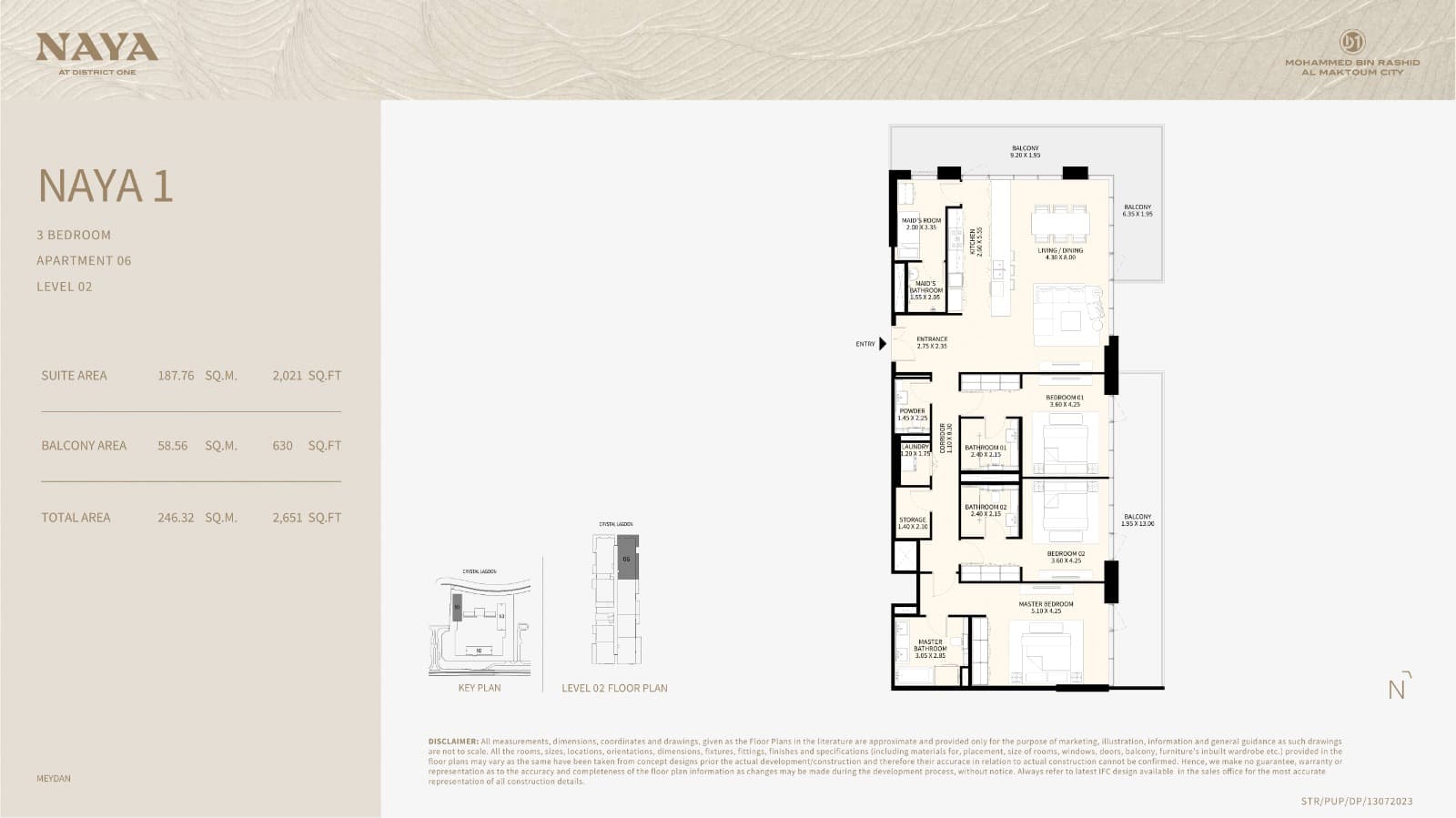 Naya at District One, 3-Bed Floor Plan, type: