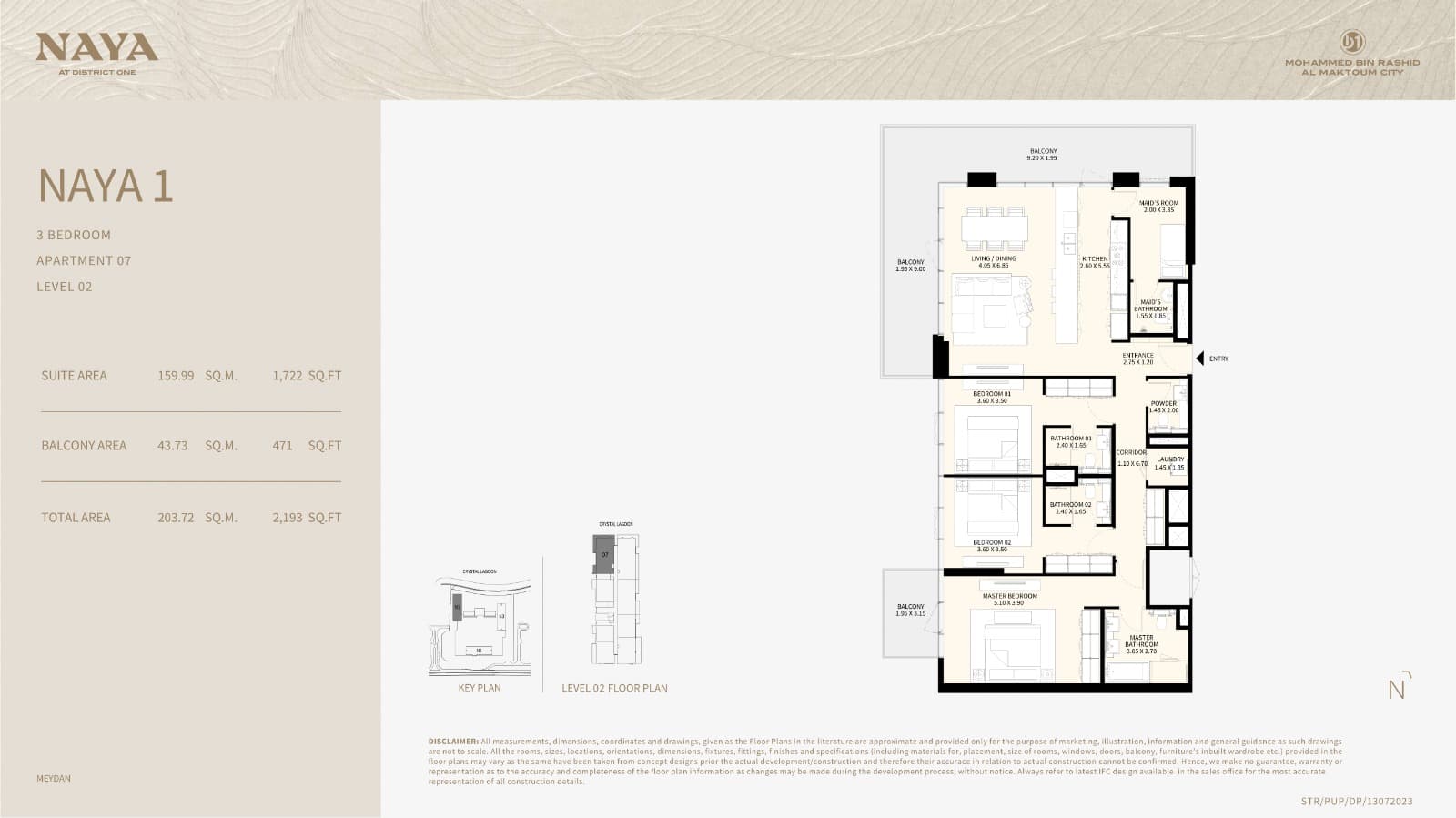 Naya at District One, 3-Bed Floor Plan, type: