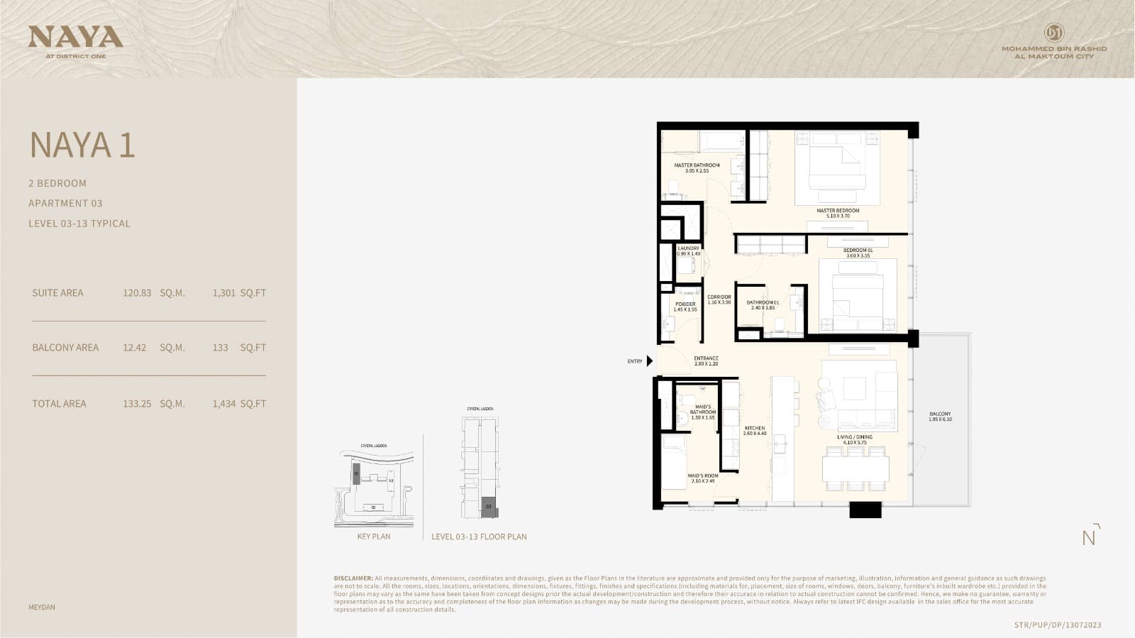 Naya at District One, 2-Bed Floor Plan, type: