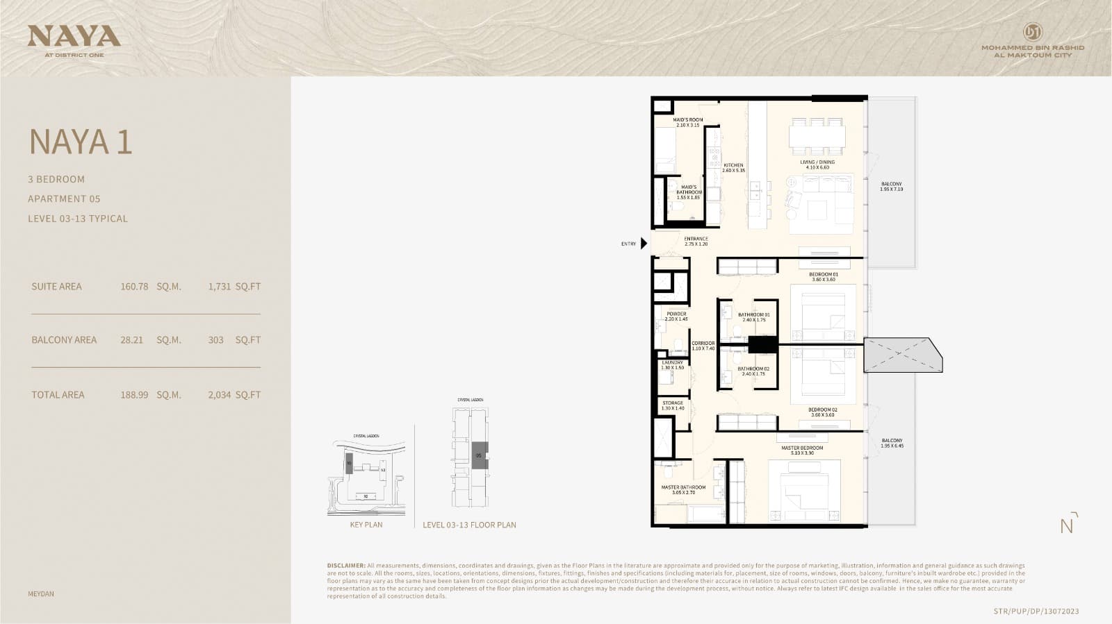 Naya at District One, 3-Bed Floor Plan, type: