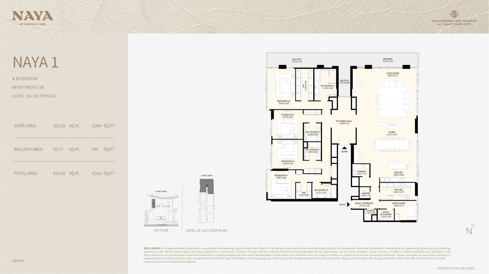 Naya at District One, 4-Bed Floor Plan, type: