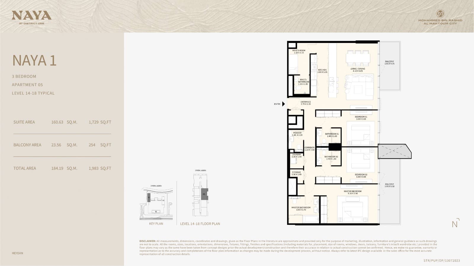 Naya at District One, 3-Bed Floor Plan, type: