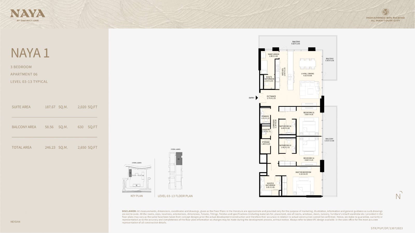 Naya at District One, 3-Bed Floor Plan, type: