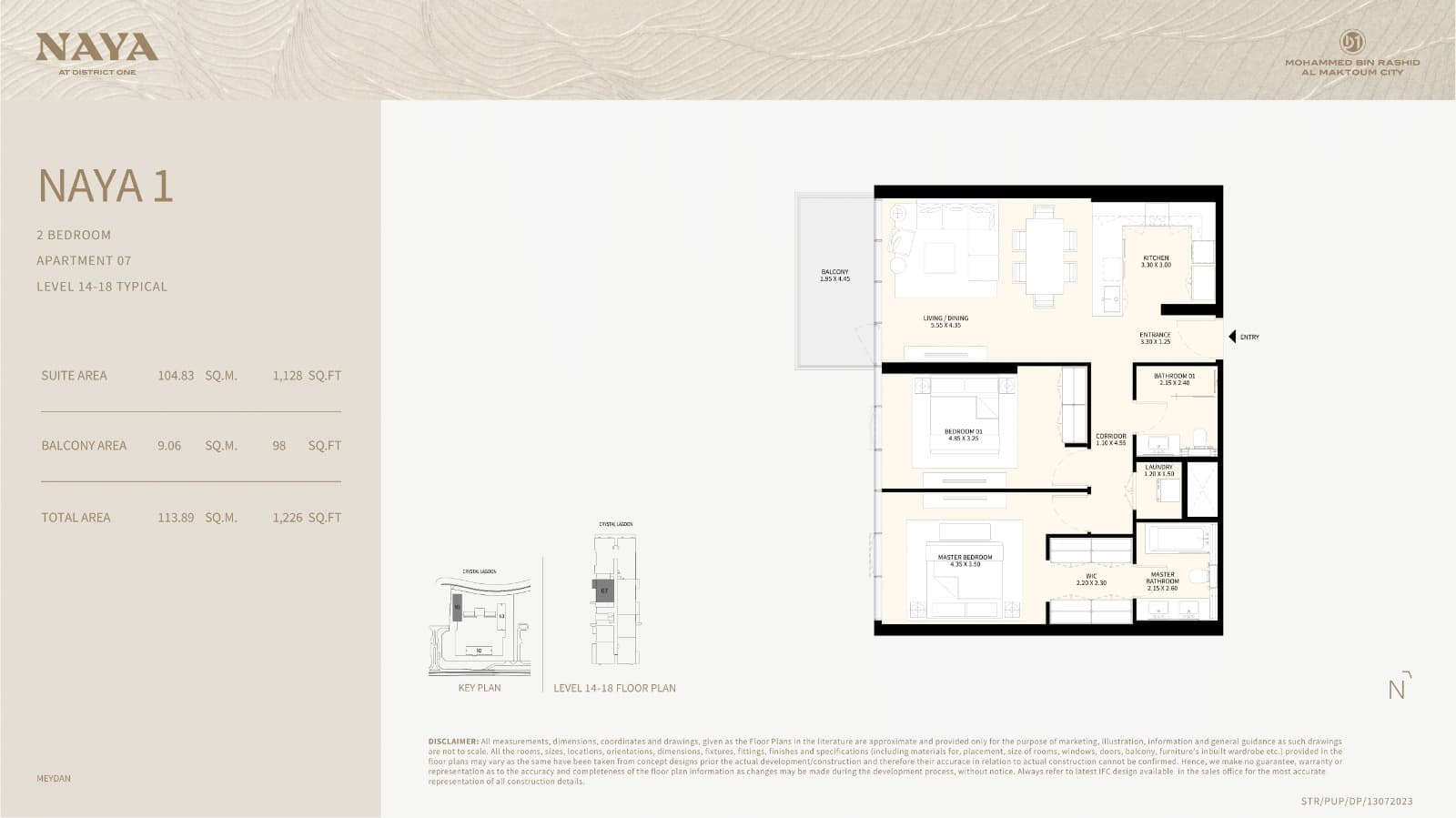 Naya at District One, 2-Bed Floor Plan, type: