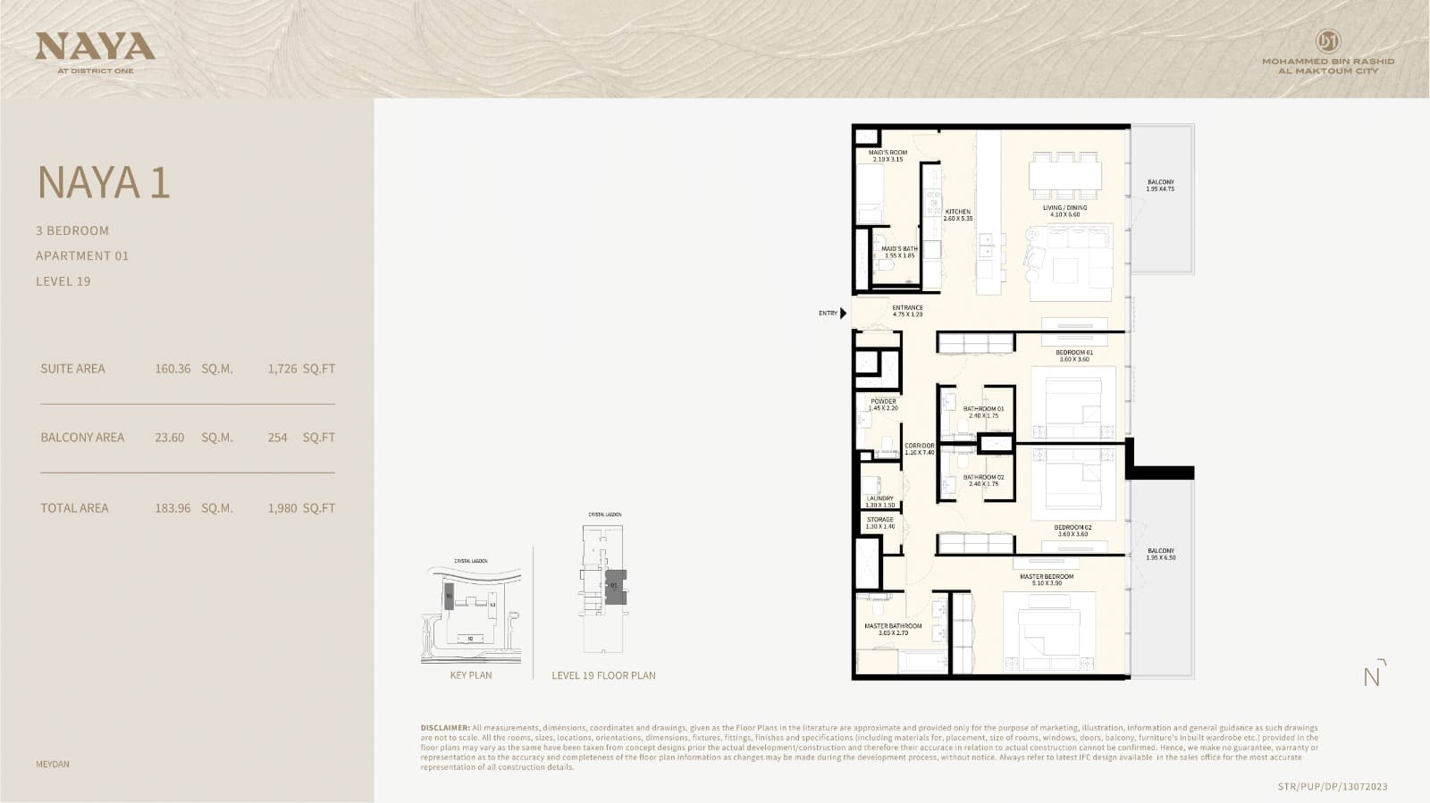Naya at District One, 3-Bed Floor Plan, type: