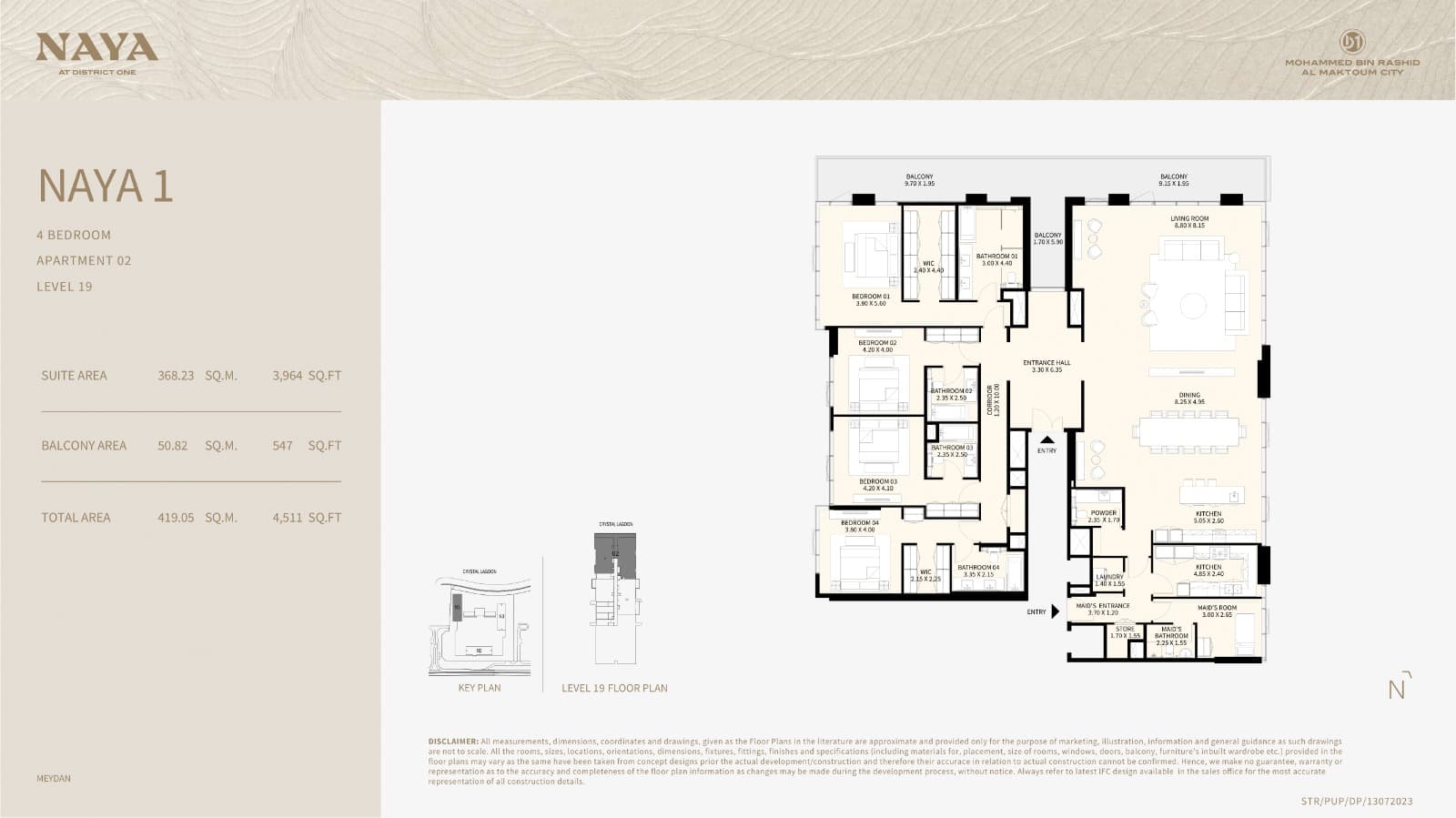 Naya at District One, 4-Bed Floor Plan, type: