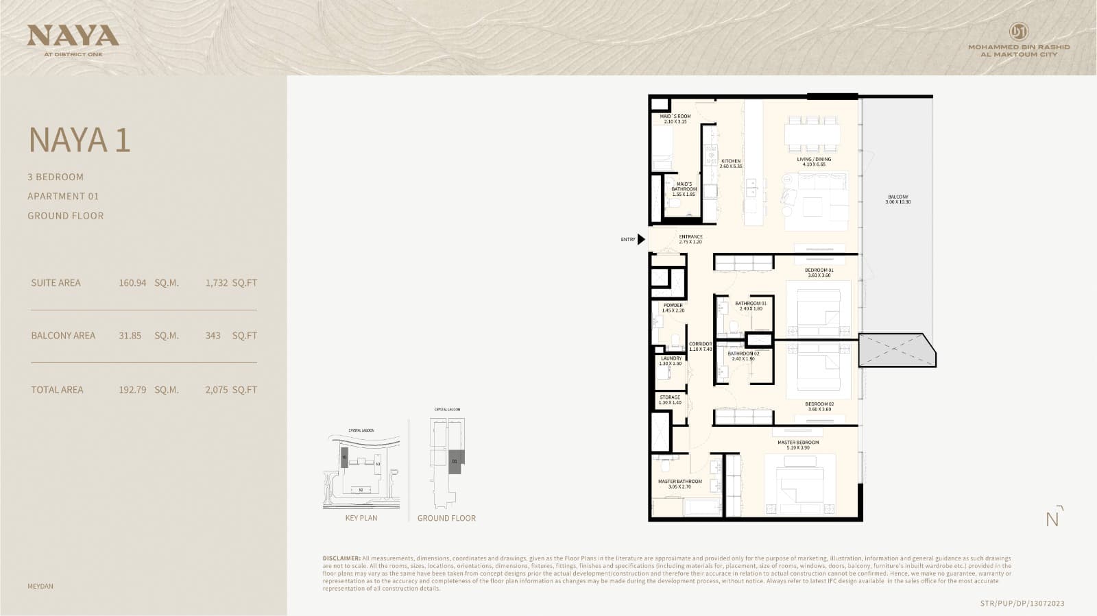 Naya at District One, 3-Bed Floor Plan, type: