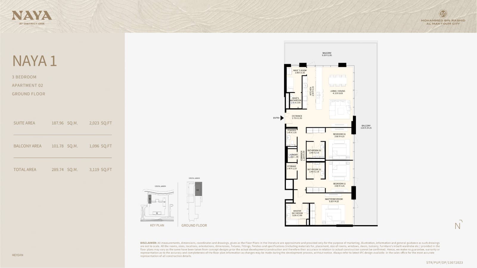 Naya at District One, 3-Bed Floor Plan, type: