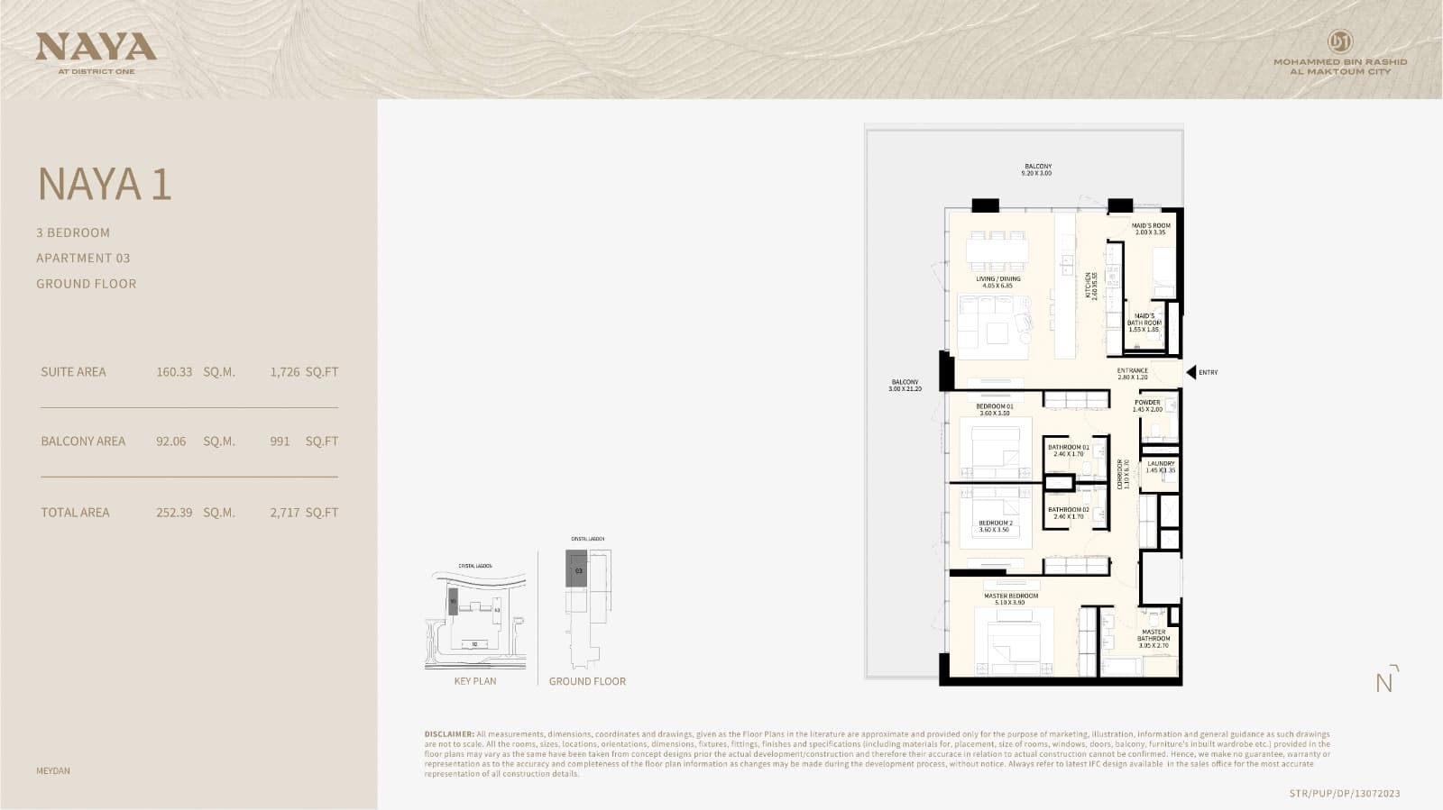 Naya at District One, 3-Bed Floor Plan, type: