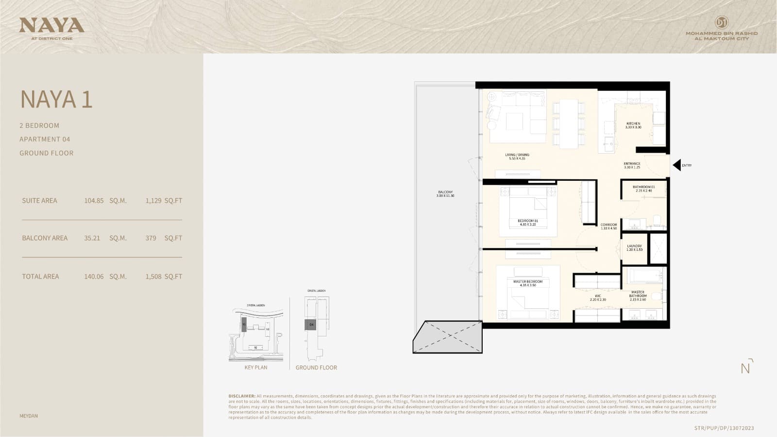 Naya at District One, 2-Bed Floor Plan, type: