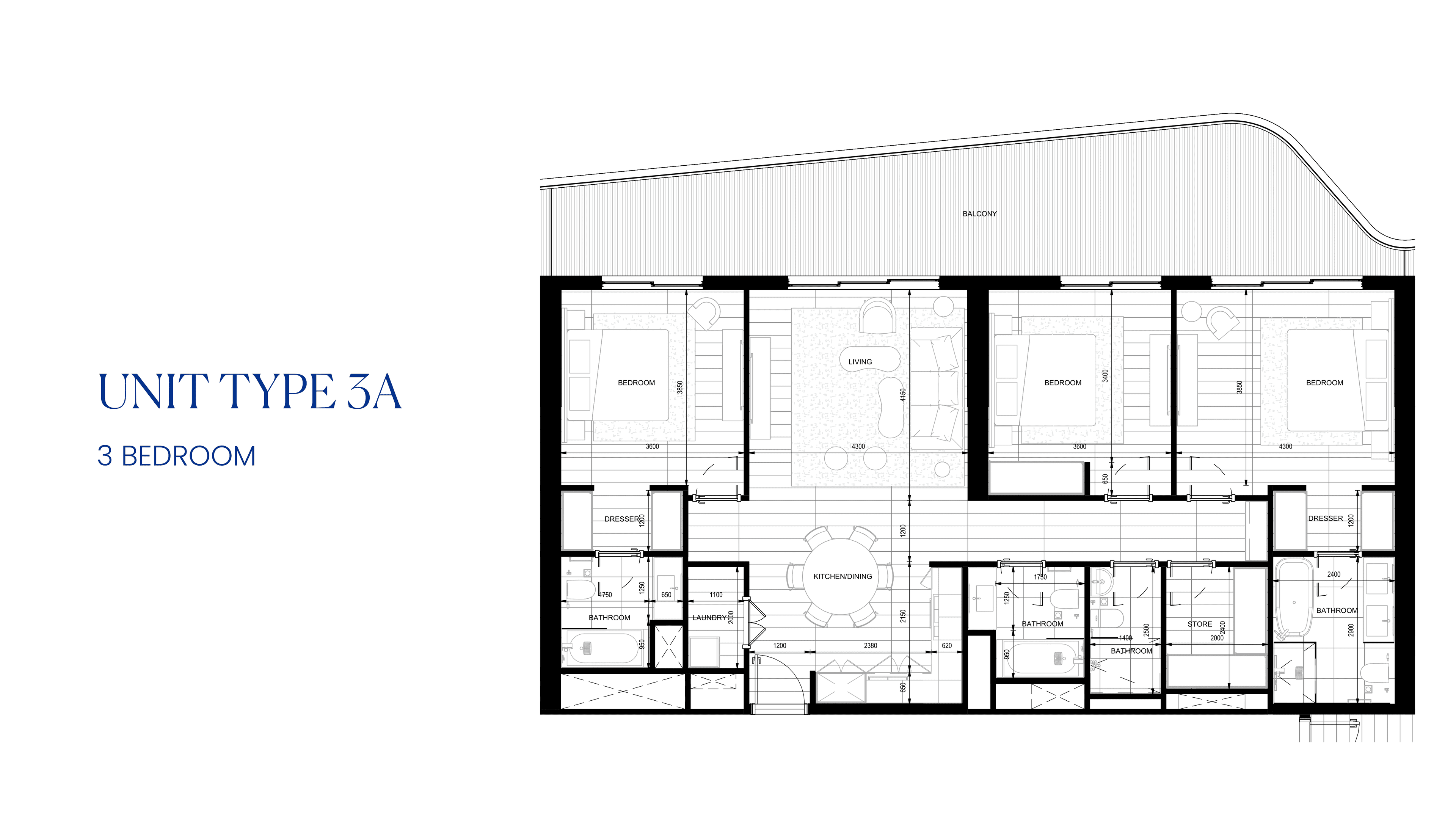 Nikki Beach Residences RAK, 3-Bed Floor Plan, type: