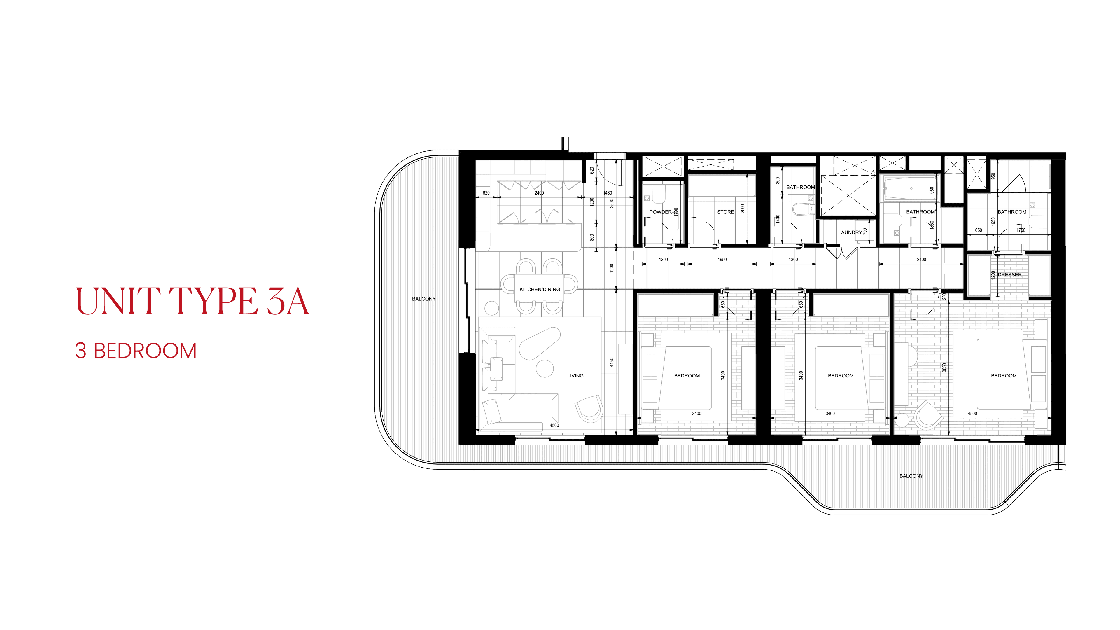 Nikki Beach Residences RAK, 3-Bed Floor Plan, type: