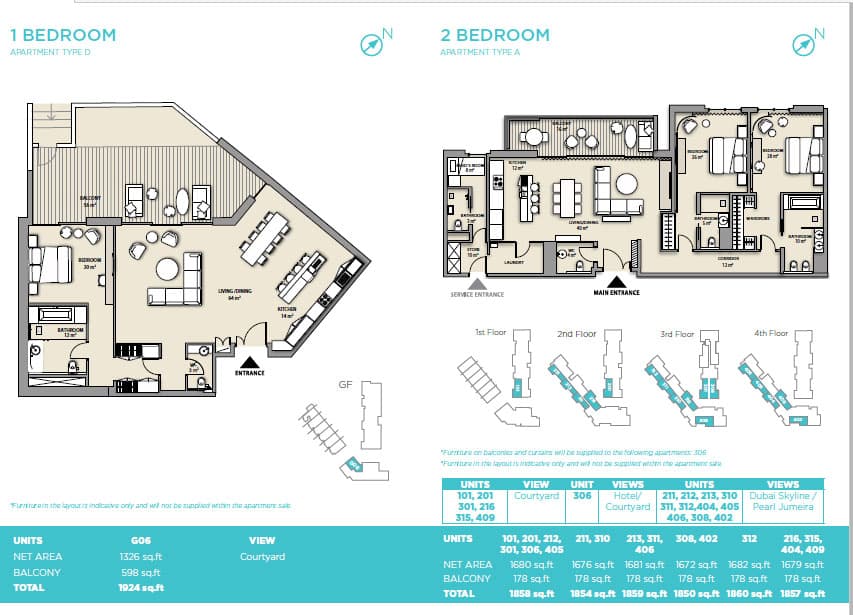 Nikki Beach Residences, 2-Bed Floor Plan, type: TypeA_2br