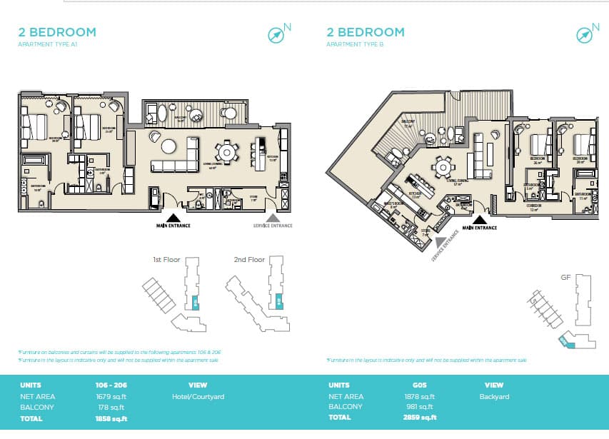 Nikki Beach Residences, 2-Bed Floor Plan, type: G05_TypeB_2br