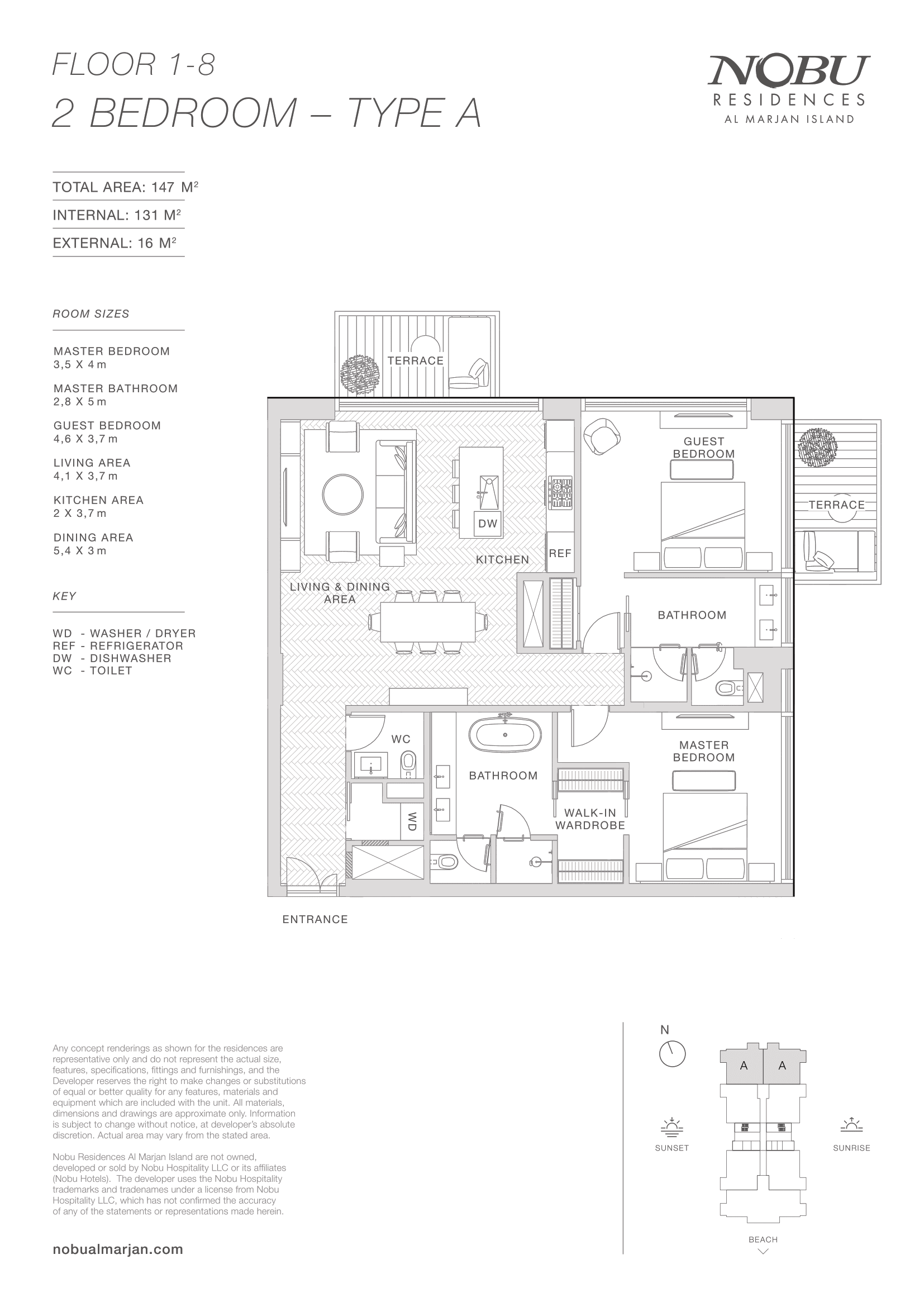 Nobu Residences, 3-Bed Floor Plan, type: