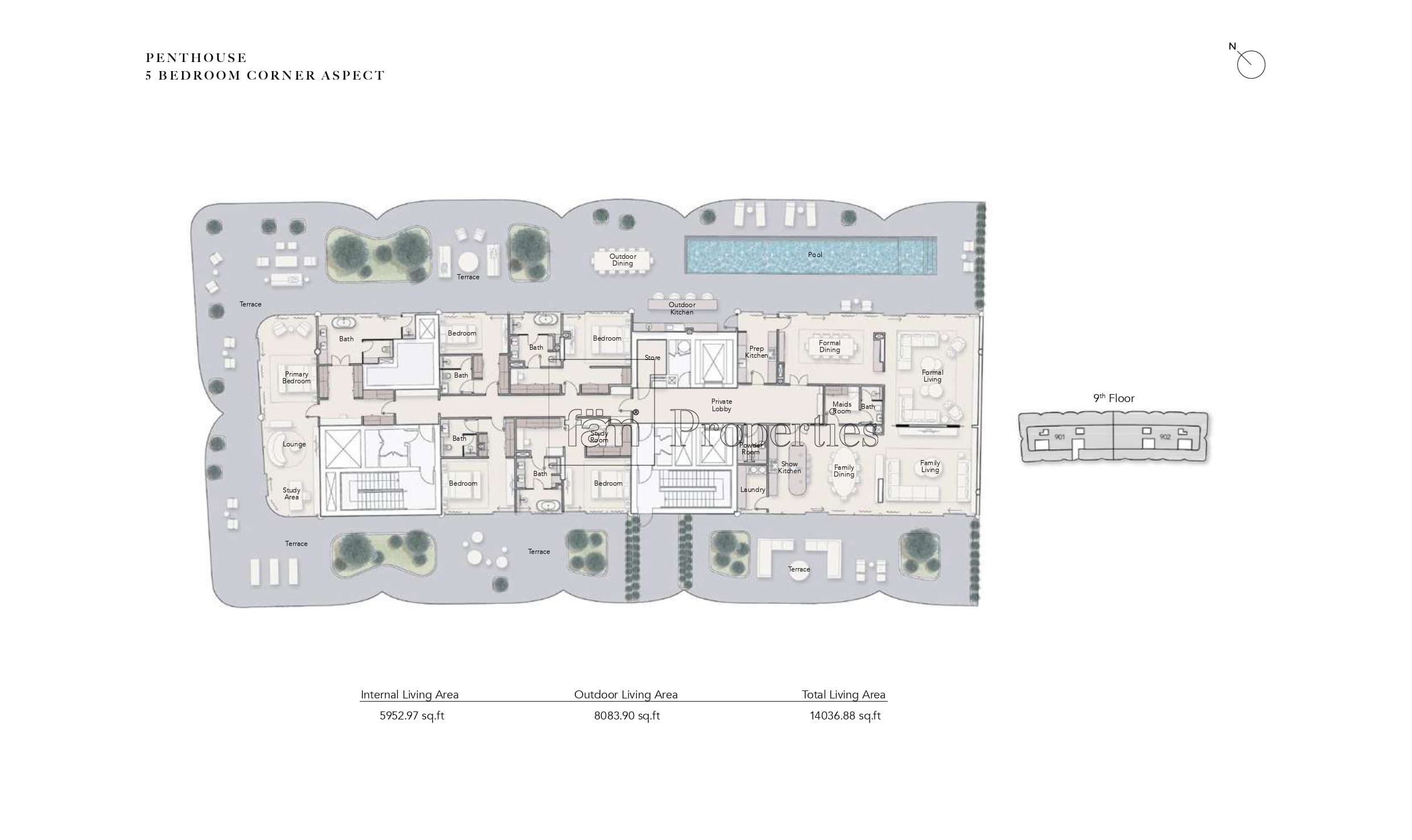 Ocean House, 5-Bed Floor Plan, type: 5 Bedroom