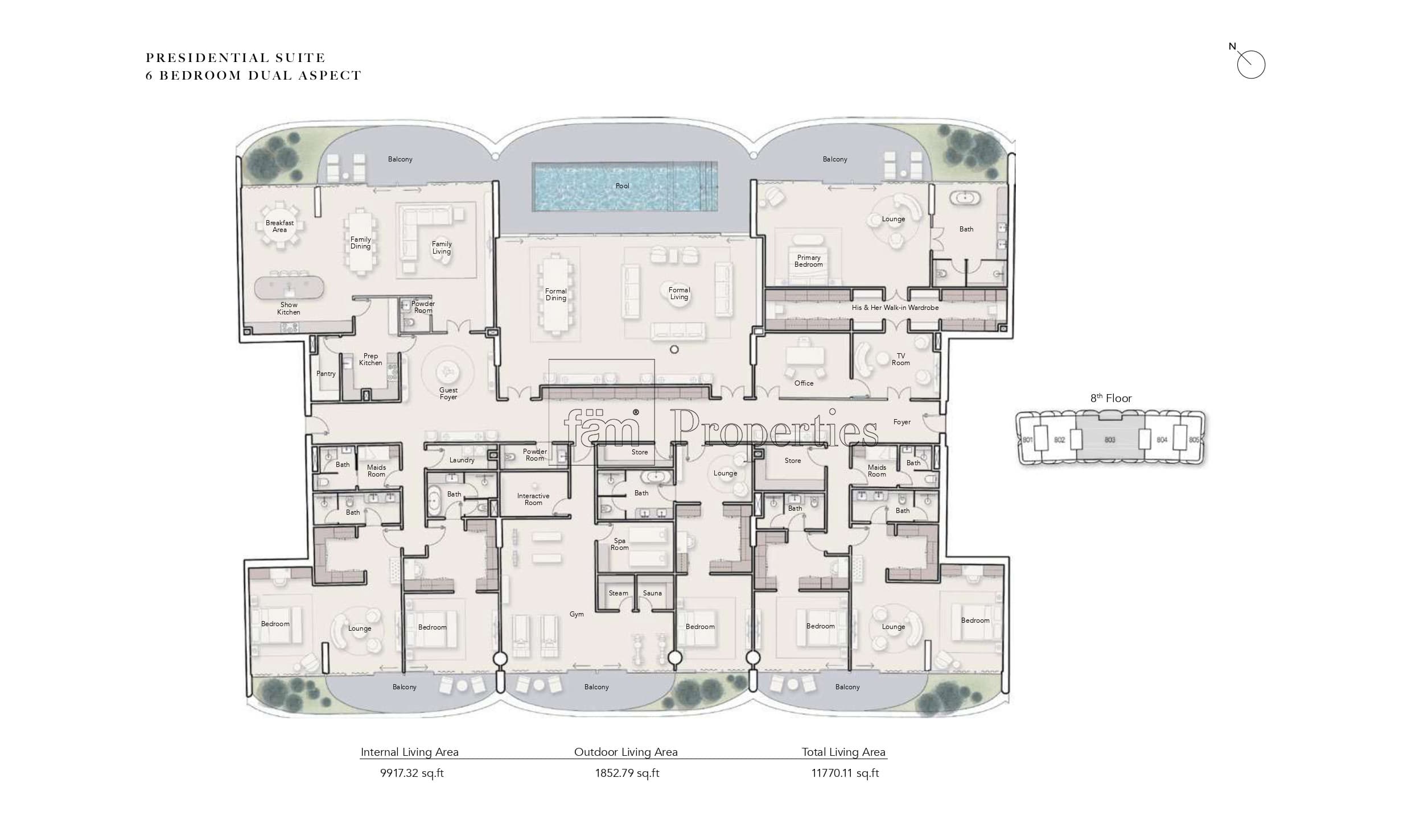 Ocean House, 6-Bed Floor Plan, type: 6 Bedroom