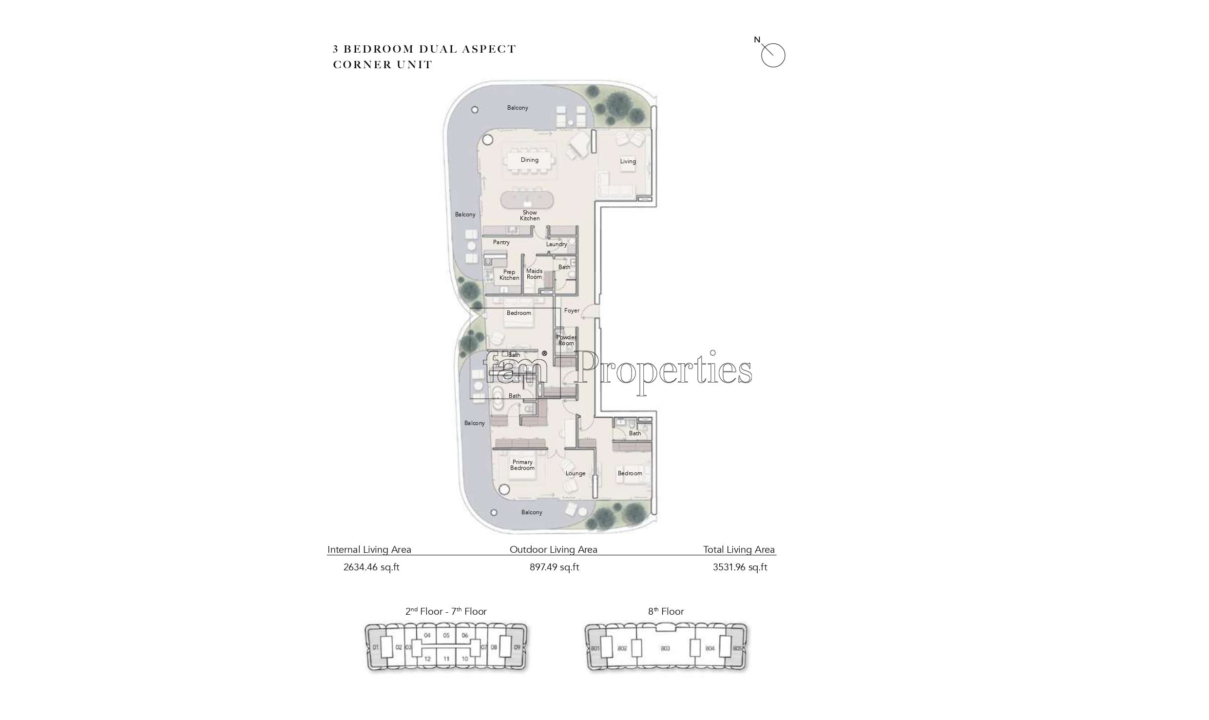 Ocean House, 3-Bed Floor Plan, type: 3 Bedroom