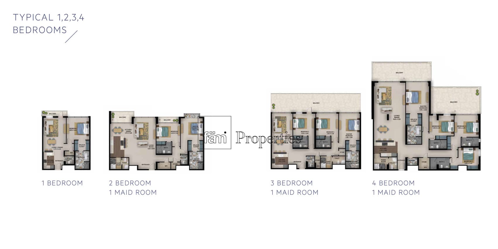 OIA Residence, 3-Bed Floor Plan, type: 3 Bedroom