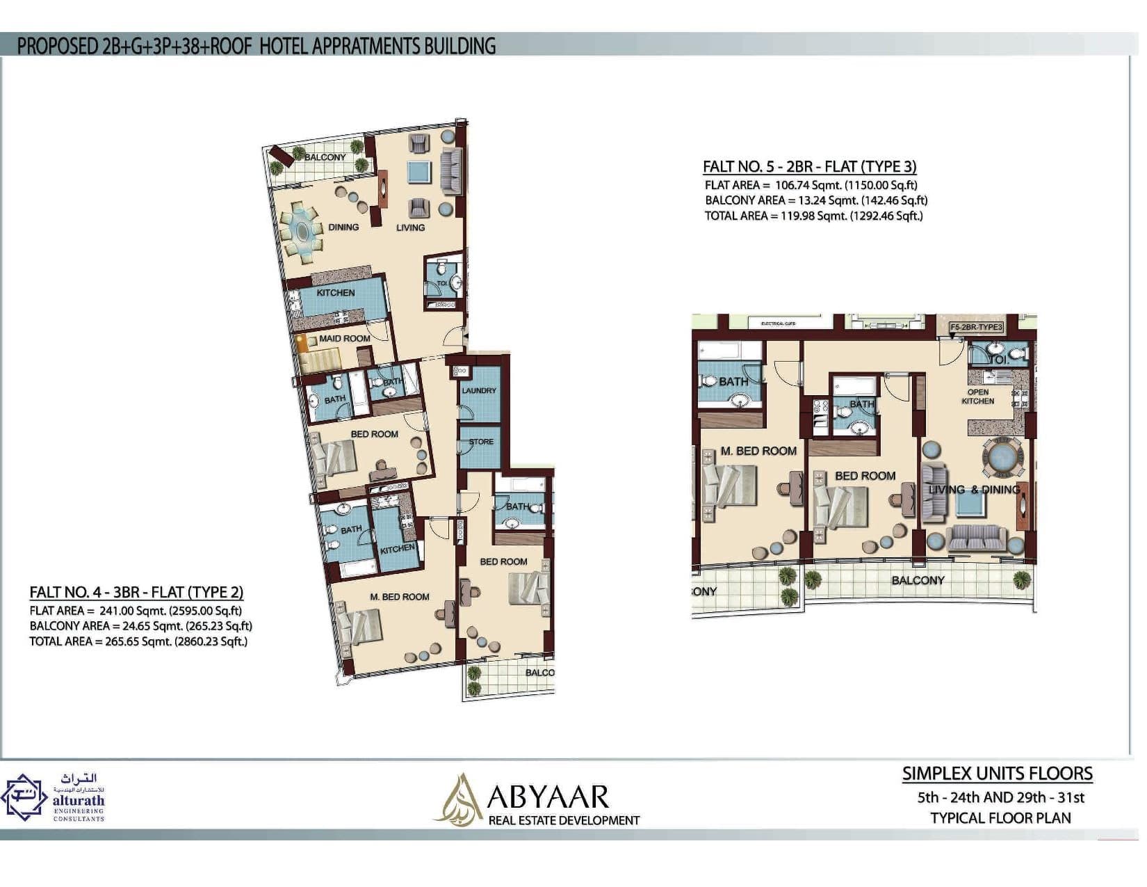 Olgana Tower, 3-Bed Floor Plan, type: 3 Bedroom