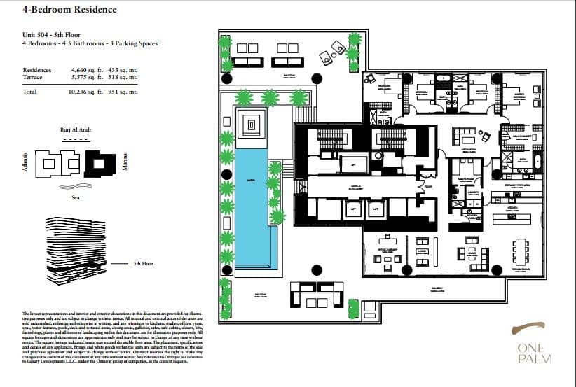 One at Palm Jumeirah, 4-Bed Floor Plan, type: 4 Bedroom