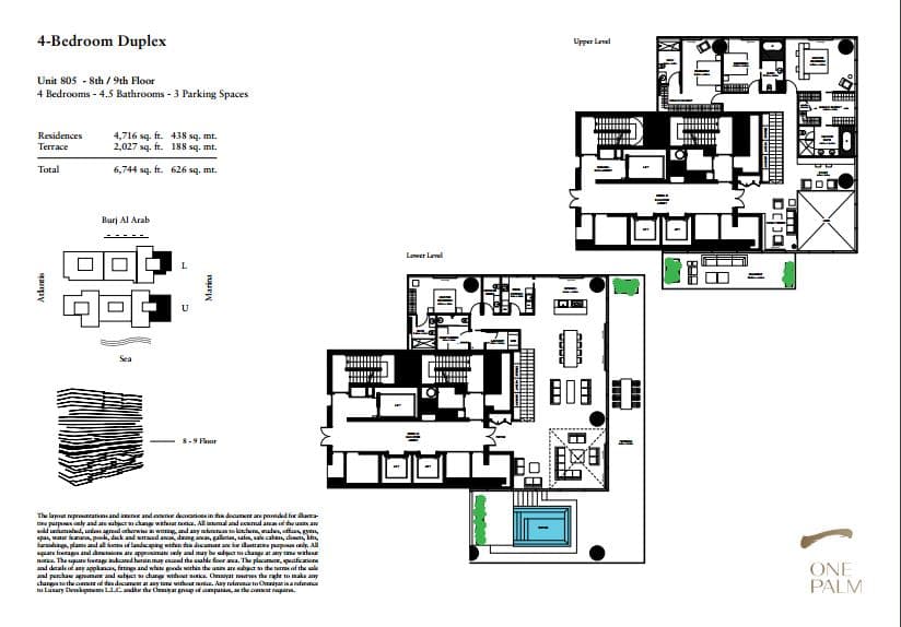 One at Palm Jumeirah, 4-Bed Floor Plan, type: 4 Bedroom