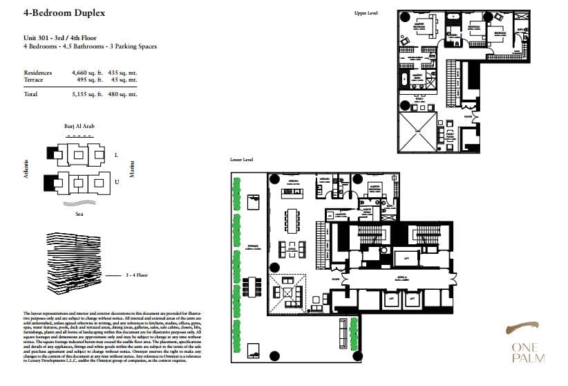 One at Palm Jumeirah, 4-Bed Floor Plan, type: 4 Bedroom