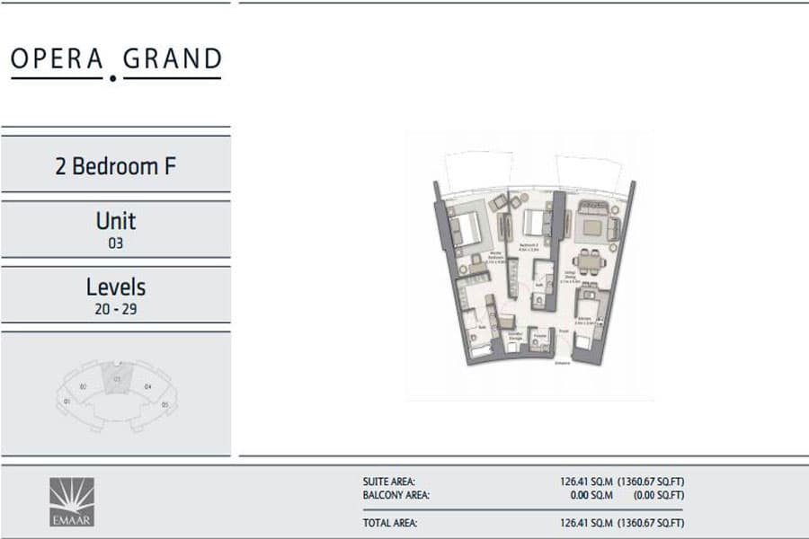 Opera Grand, 2-Bed Floor Plan, type: 2 Bedroom