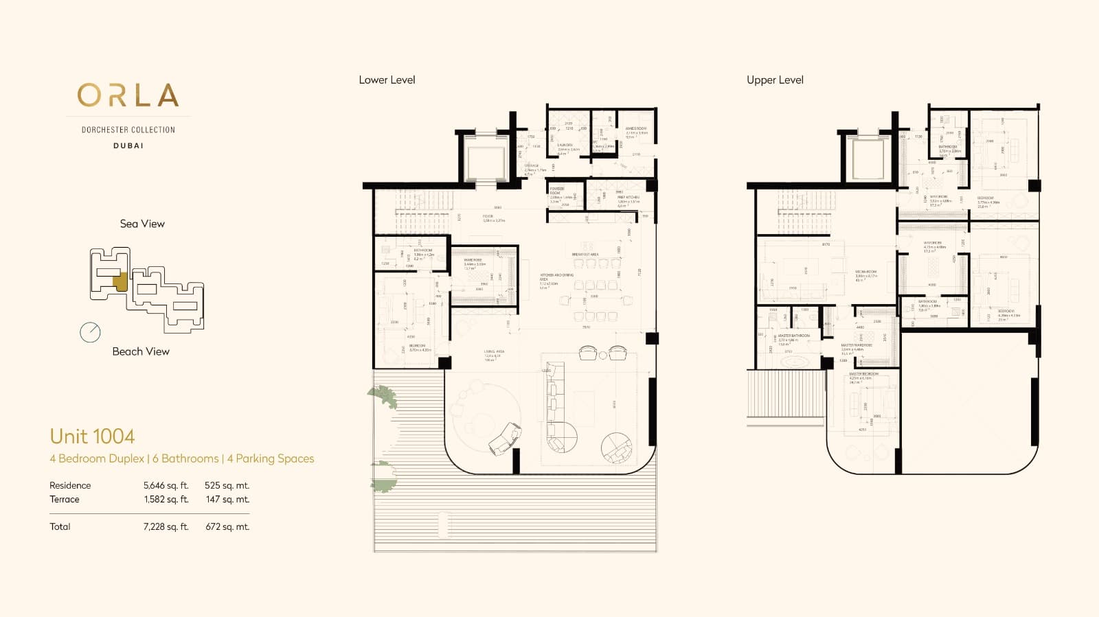 Orla by Omniyat, 4-Bed Floor Plan, type: