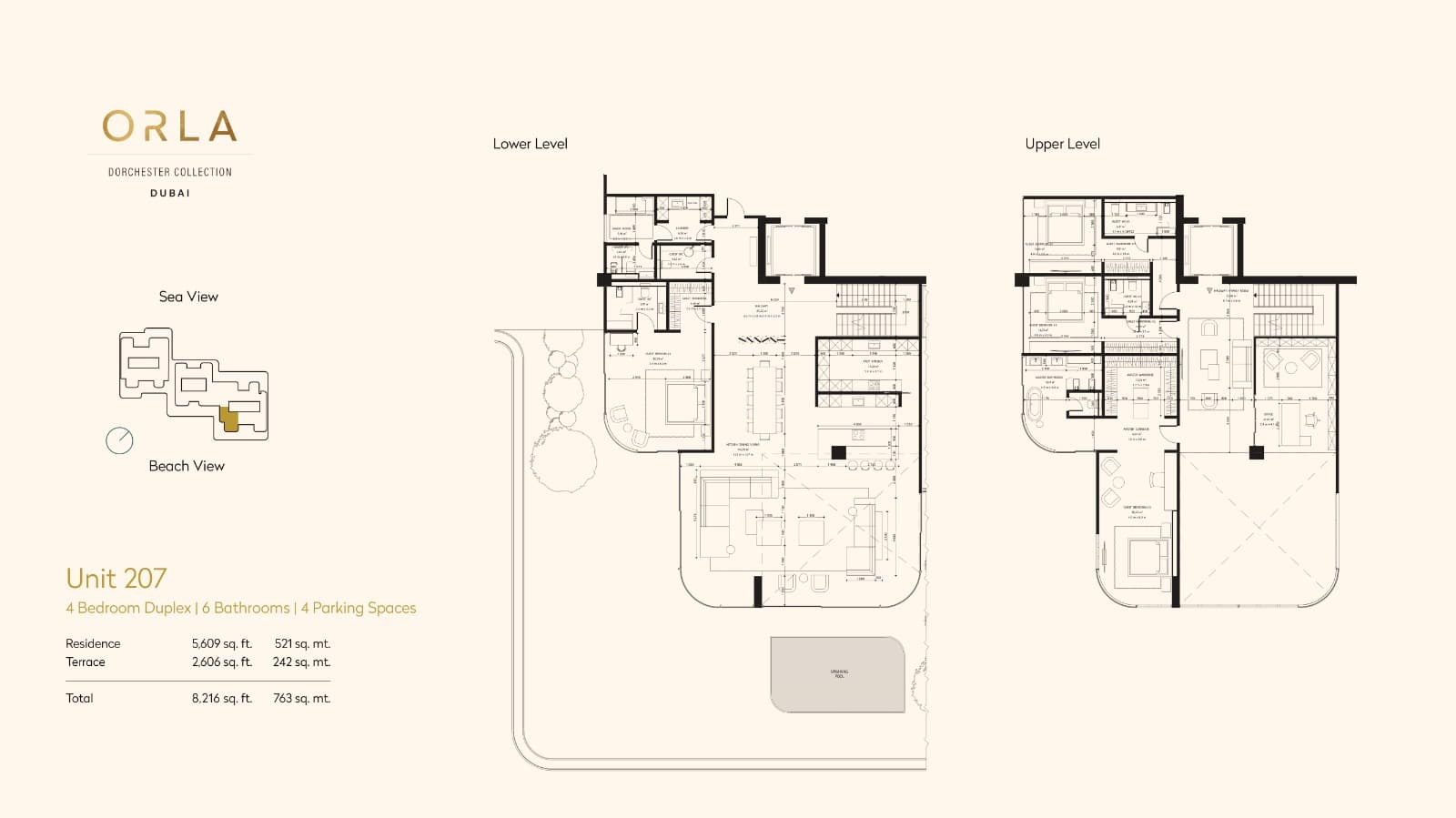 Orla by Omniyat, 4-Bed Floor Plan, type: