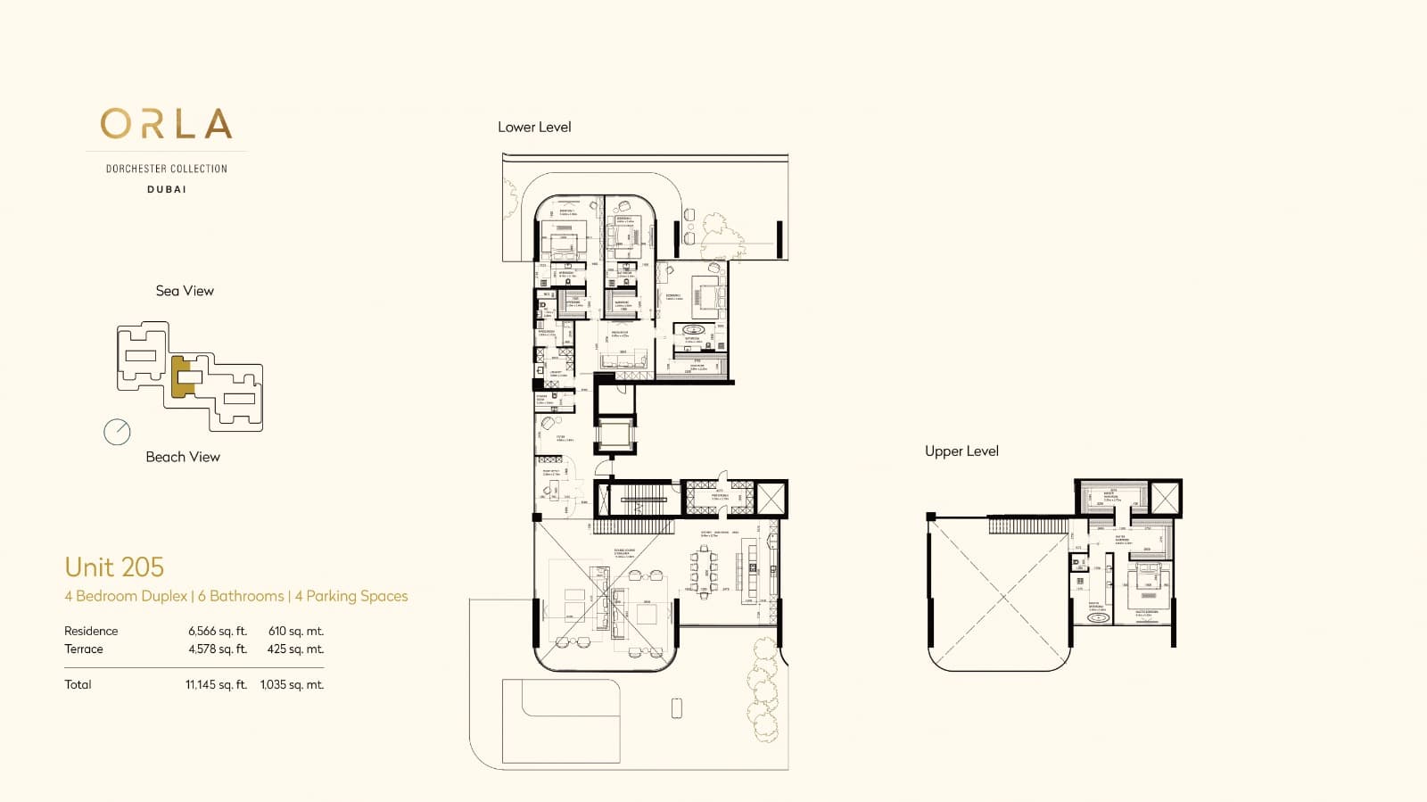 Orla by Omniyat, 4-Bed Floor Plan, type:
