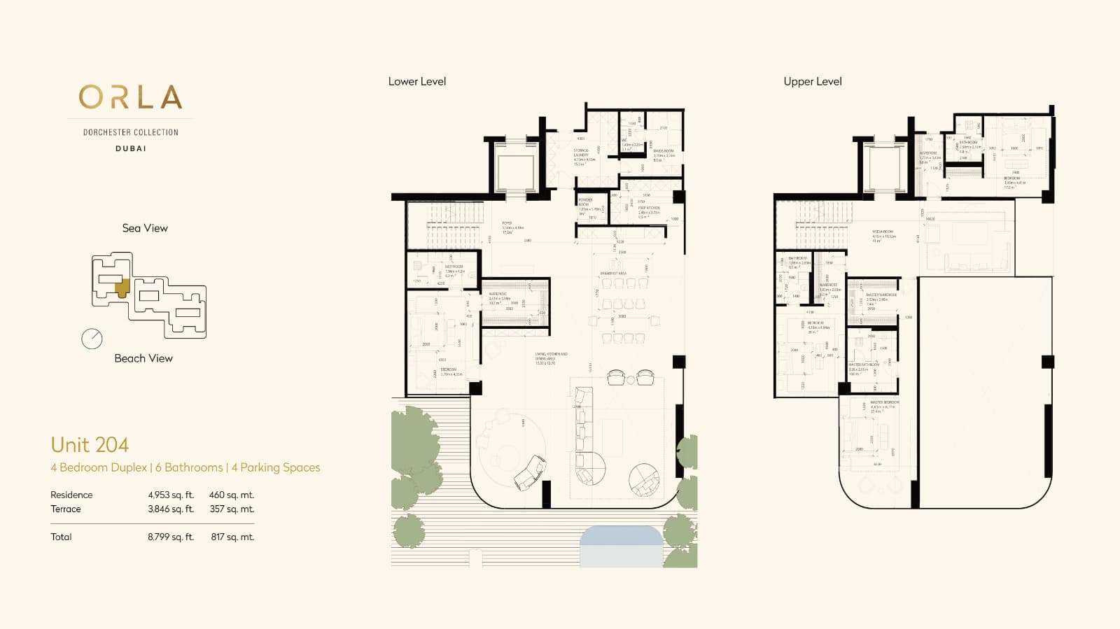 Orla by Omniyat, 4-Bed Floor Plan, type:
