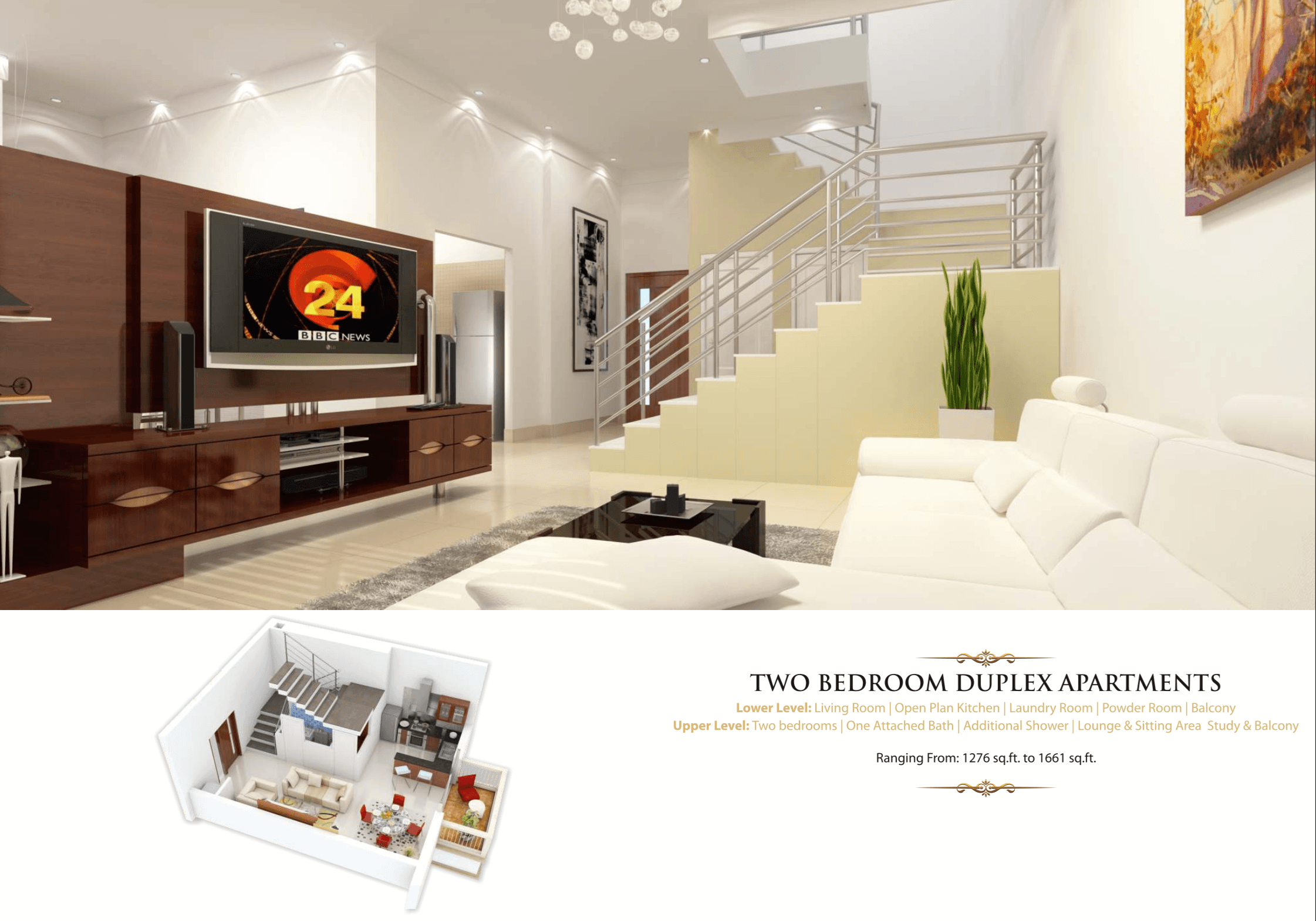 Pacific Edmonton Elm, 2-Bed Floor Plan, type: Two Bedroom Duplex Apartment