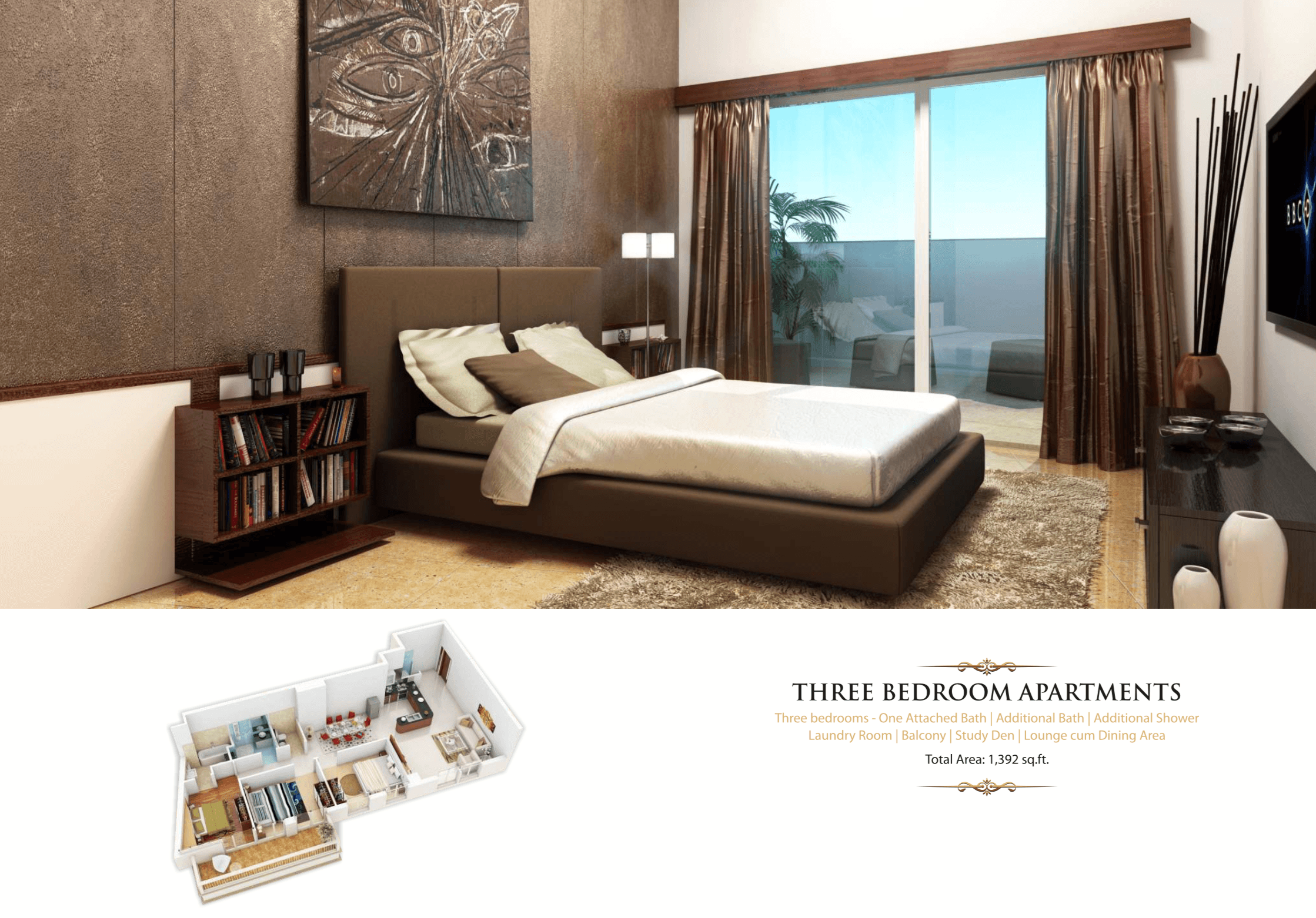 Pacific Edmonton Elm, 3-Bed Floor Plan, type: Three Bedroom Apartment