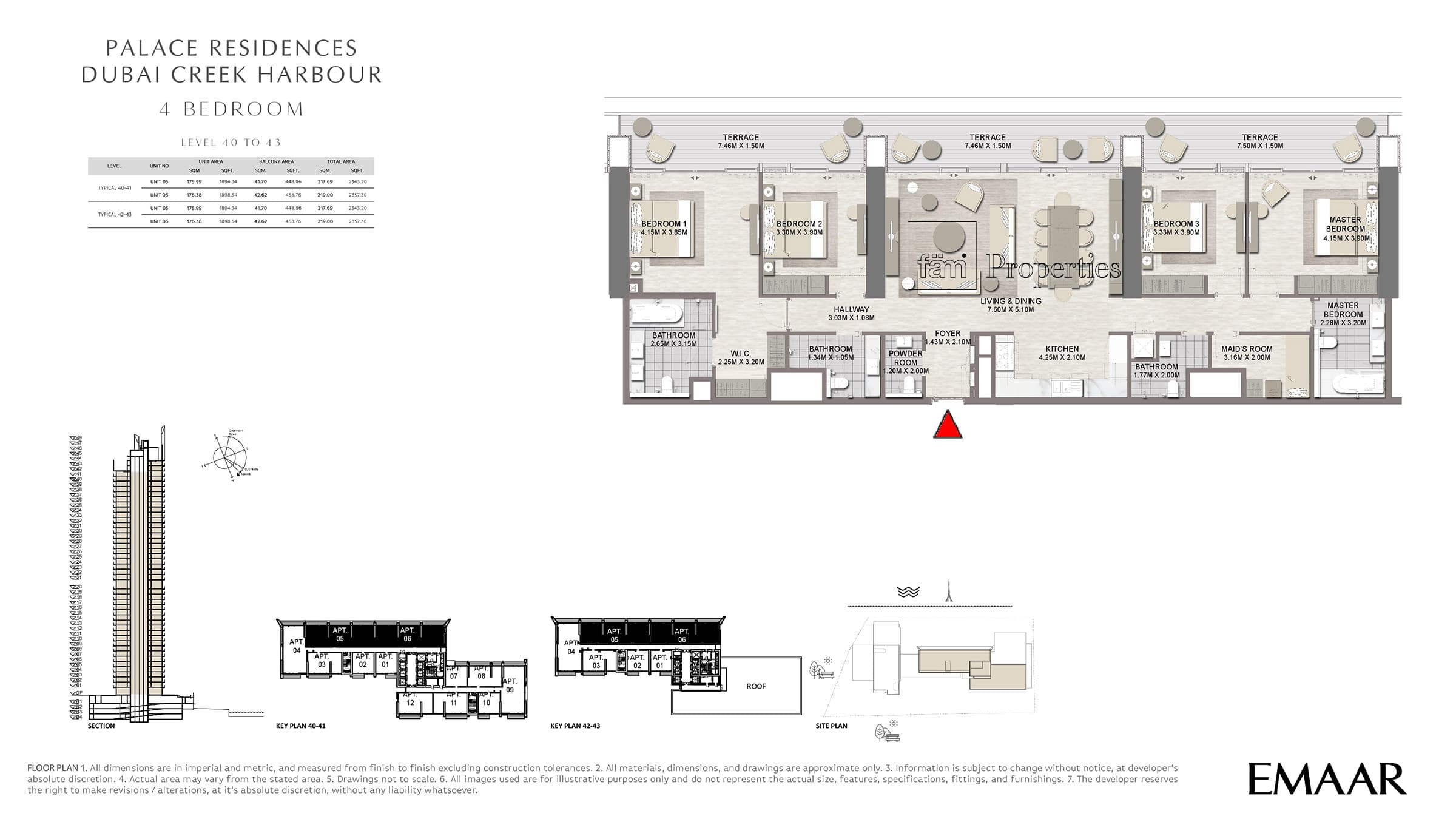 Palace Residences, 4-Bed Floor Plan, type: 4 Bedroom