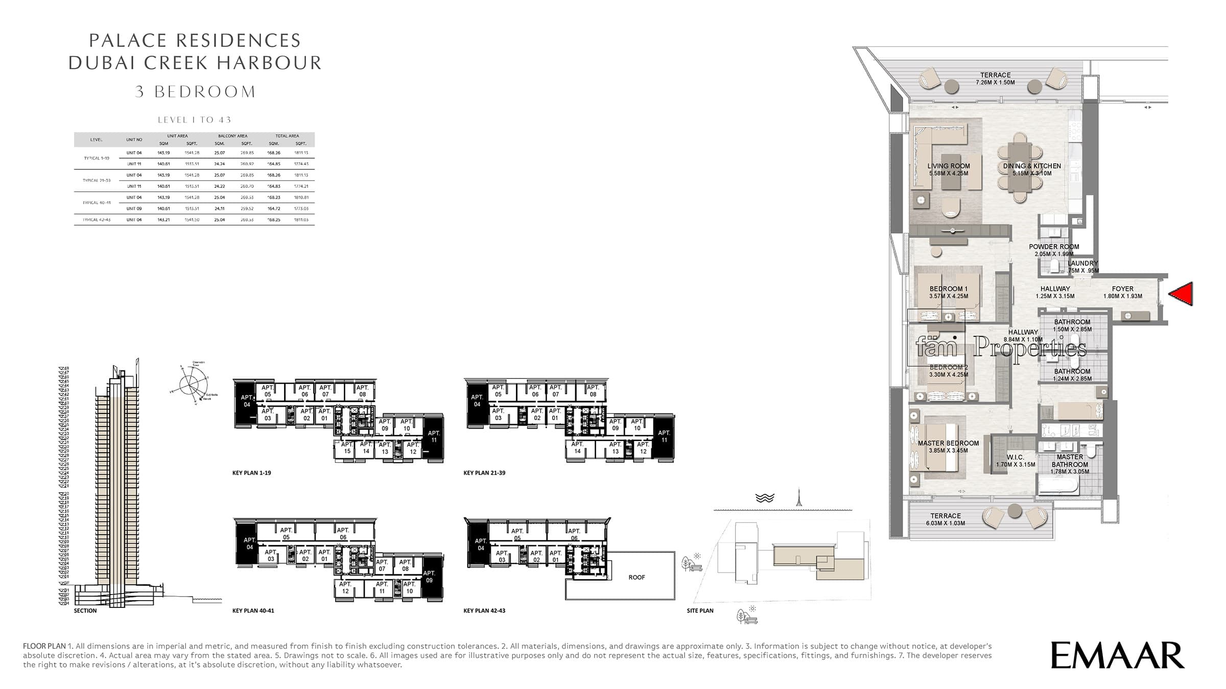 Palace Residences, 3-Bed Floor Plan, type: 3 Bedroom