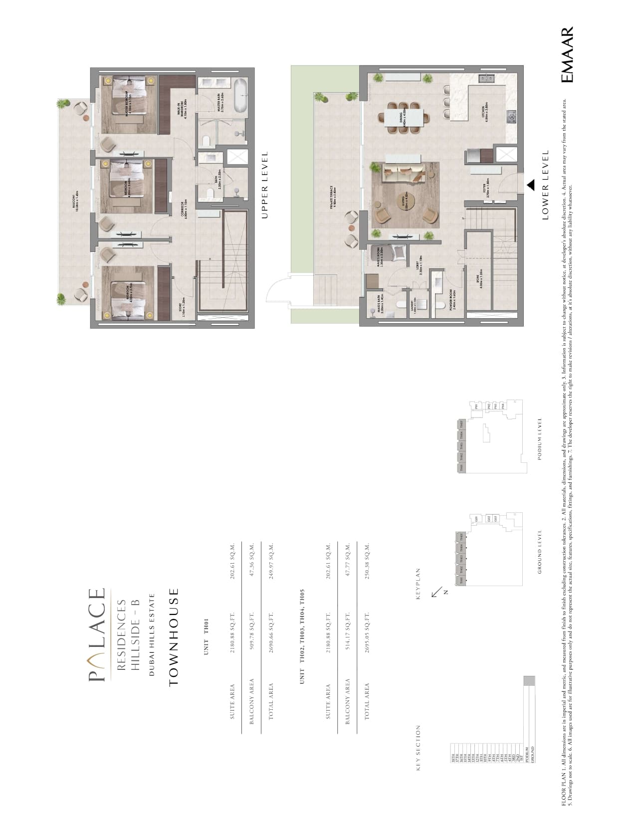 Palace Residences Hillside B, 3-Bed Floor Plan, type: 3 Bed