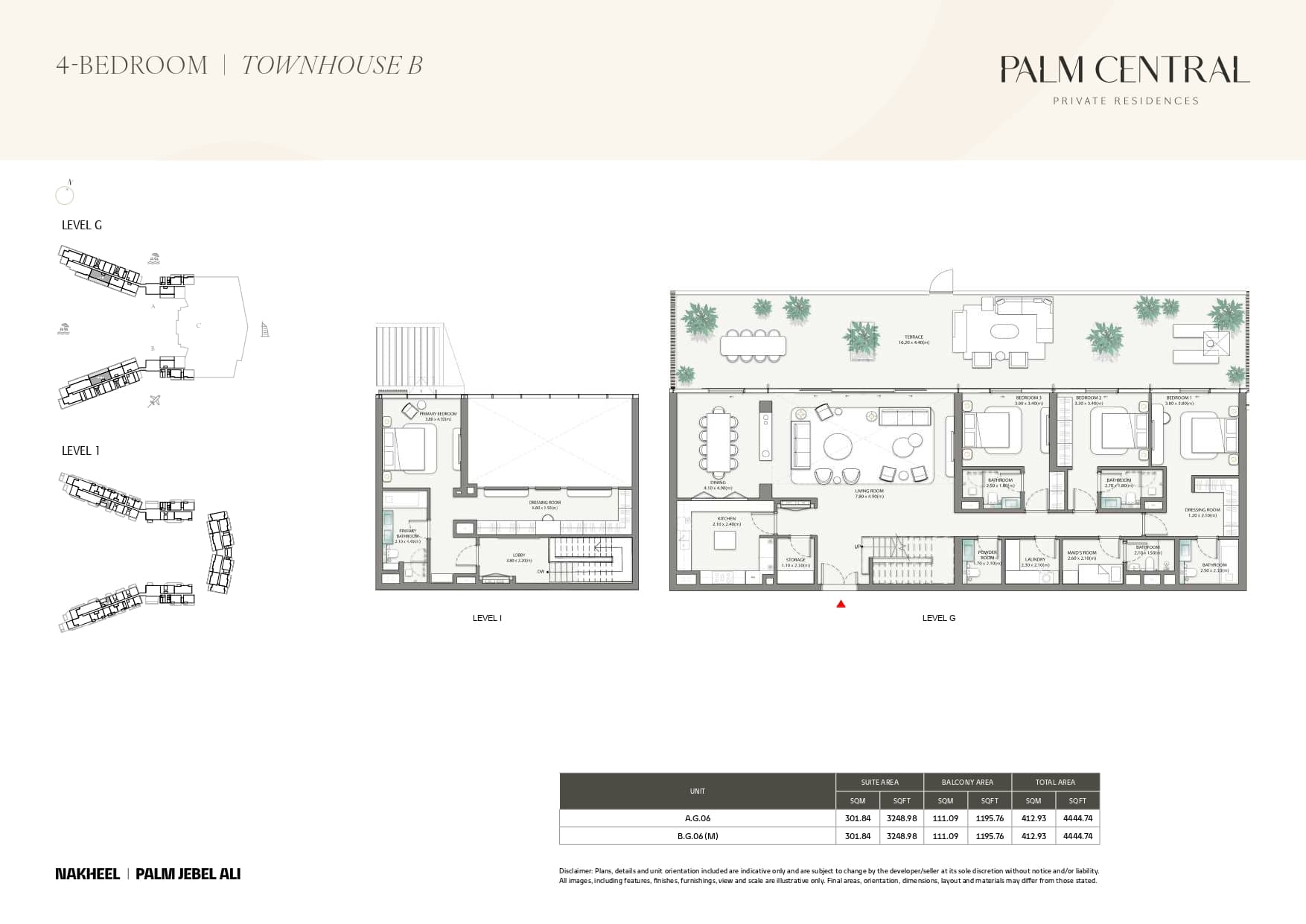 Palm Central Private Residences - Frond M, 4-Bed Floor Plan, type: 4 Bed
