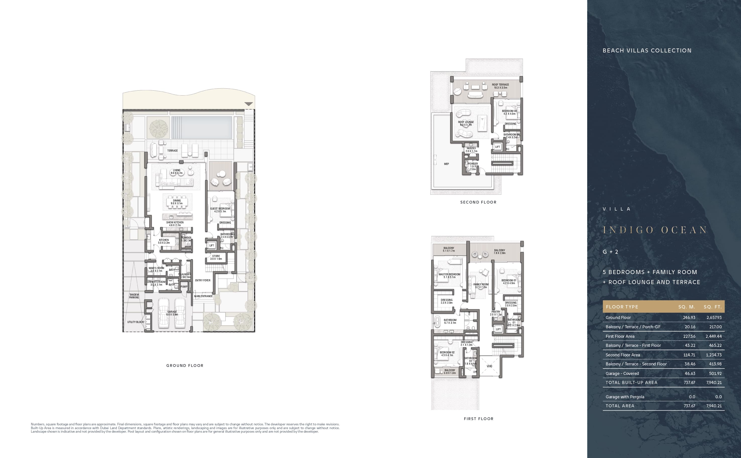 Palm Jebel Ali Villas, 6-Bed Floor Plan, type: 6 Bed - Indigo Ocean
