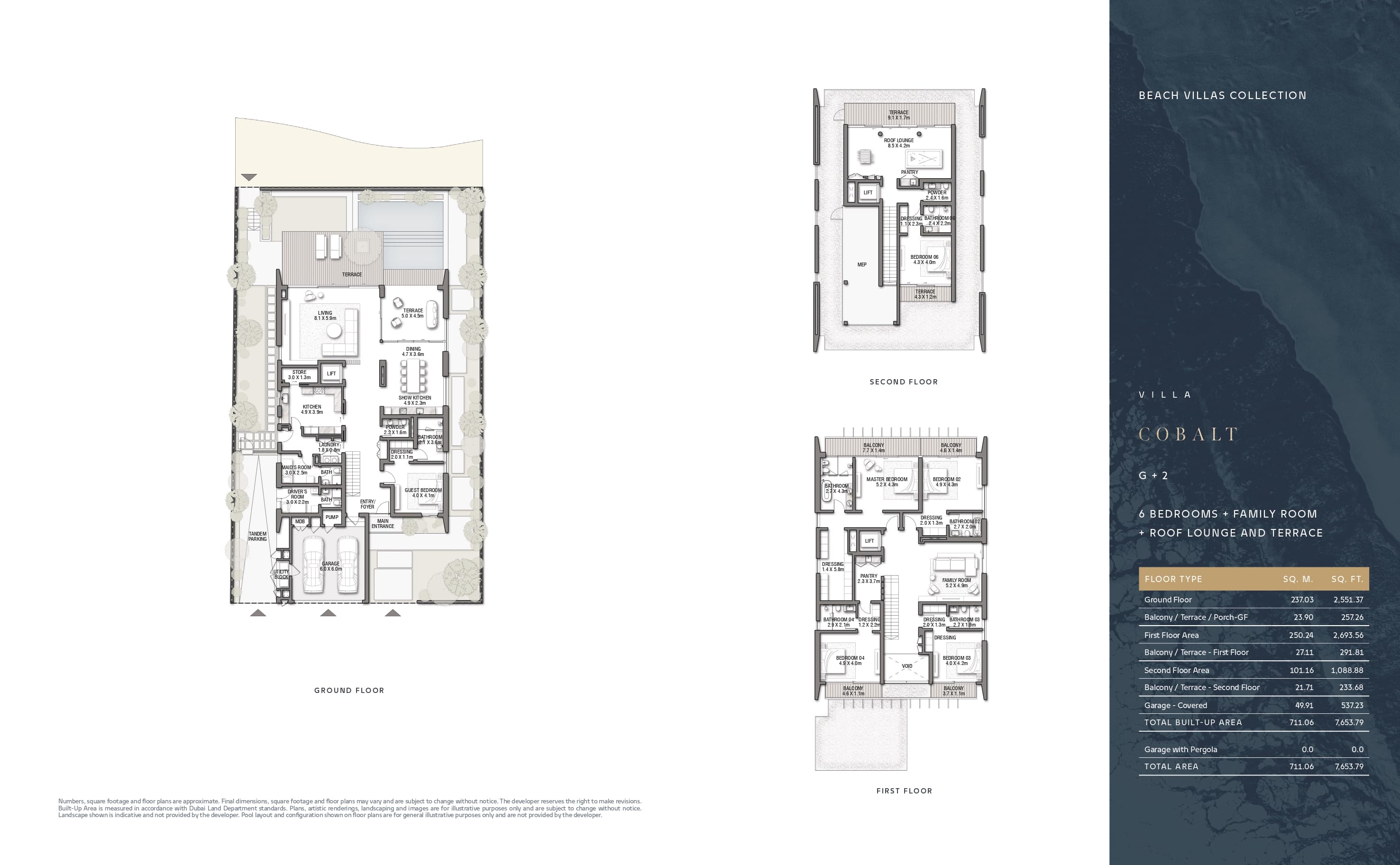 Palm Jebel Ali Villas, 6-Bed Floor Plan, type: 6 Bed - Cobalt
