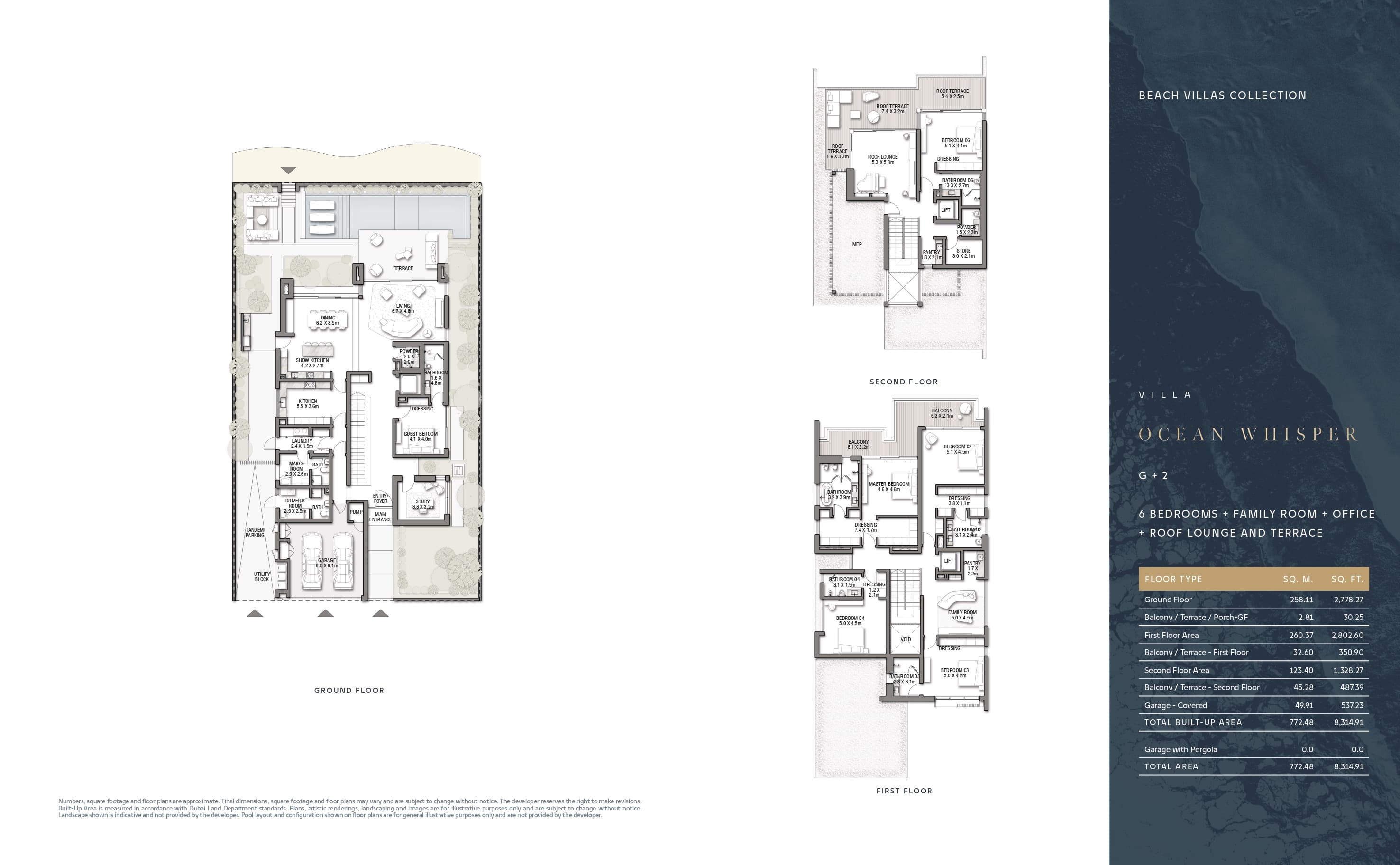 Palm Jebel Ali Villas, 6-Bed Floor Plan, type: 6 Bed - Ocean Whisper