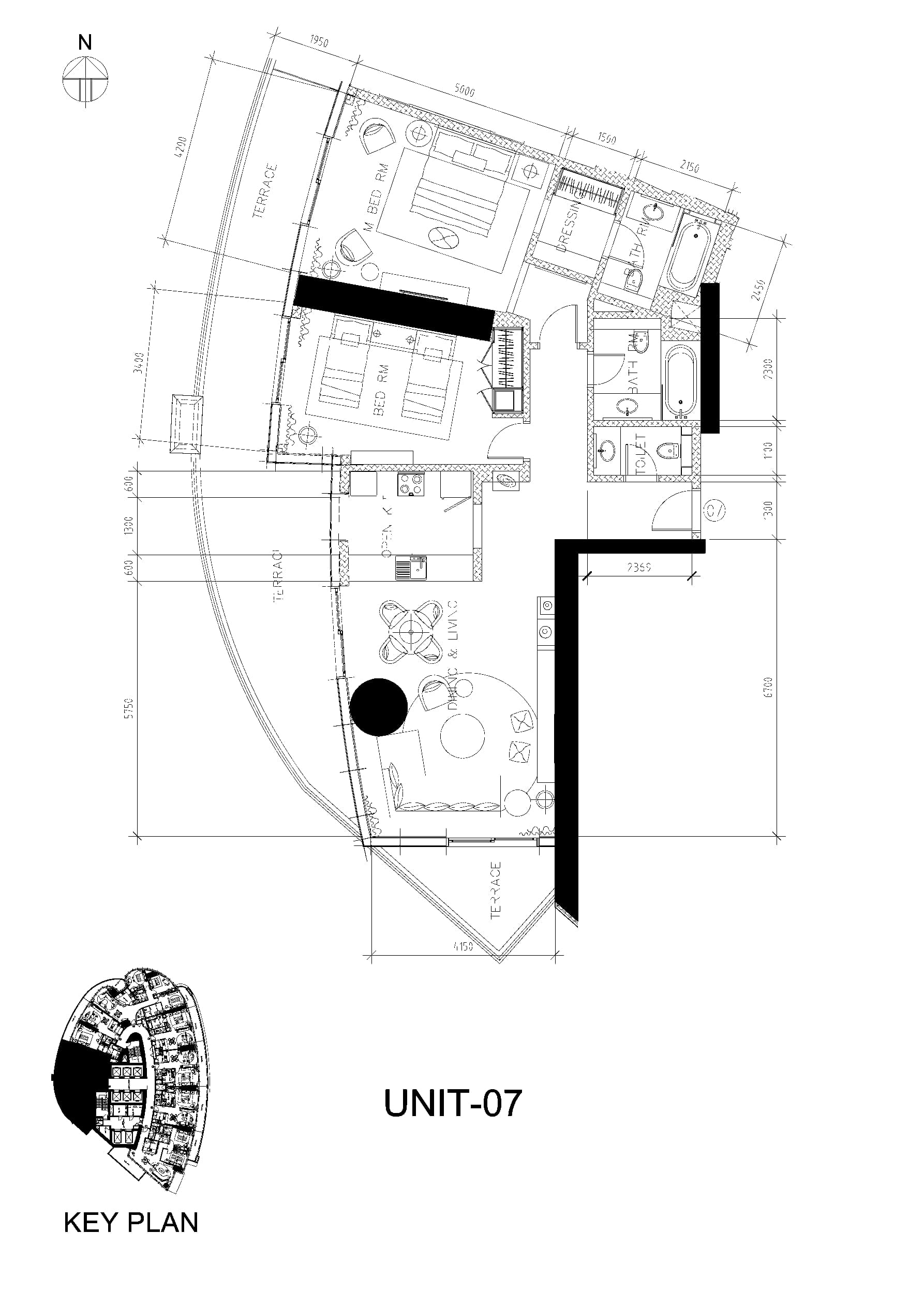 Damac Towers by Paramount D, 2-Bed Floor Plan, type: 2 Bedroom