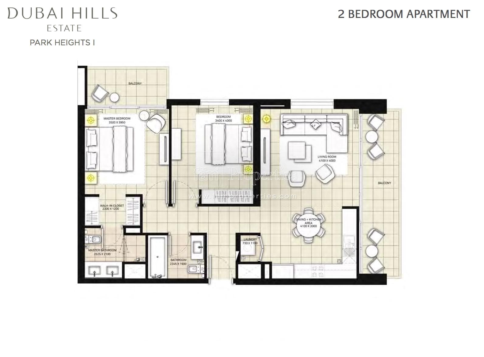 Park Heights 1, 2-Bed Floor Plan, type: 2 Bedroom