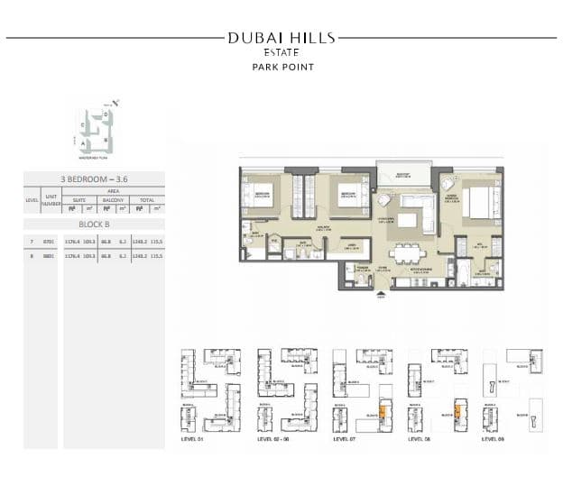 Park Point, 3-Bed Floor Plan, type: 3 Bedroom