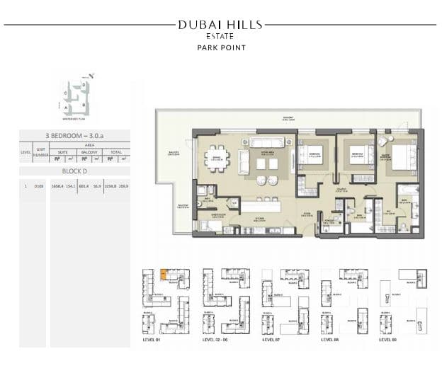 Park Point, 3-Bed Floor Plan, type: 3 Bedroom