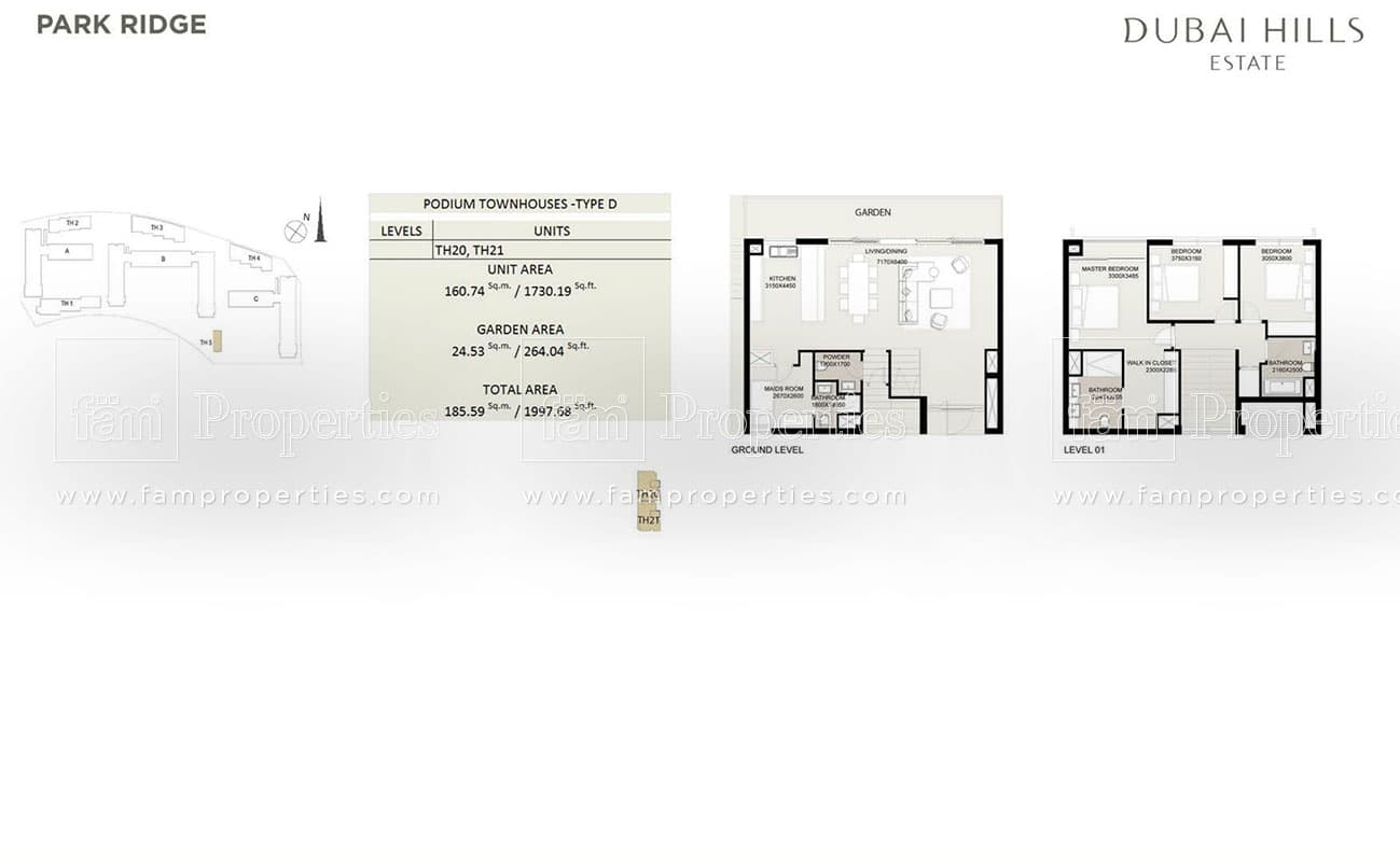 Park Ridge, 3-Bed Floor Plan, type: Podium Type D