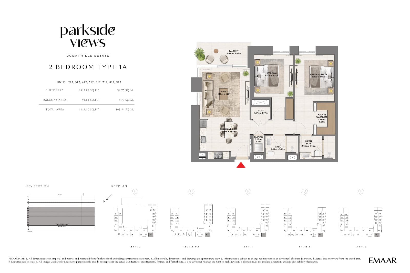 Parkside Views, 2-Bed Floor Plan, type: