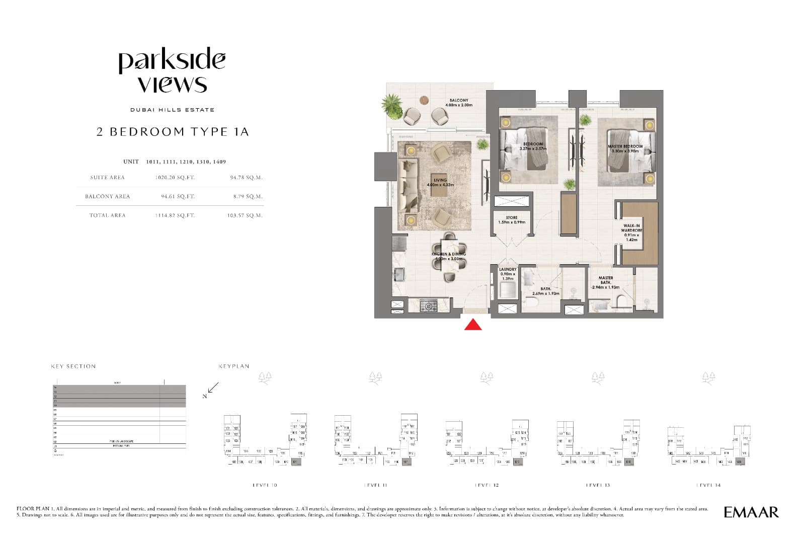 Parkside Views, 2-Bed Floor Plan, type: